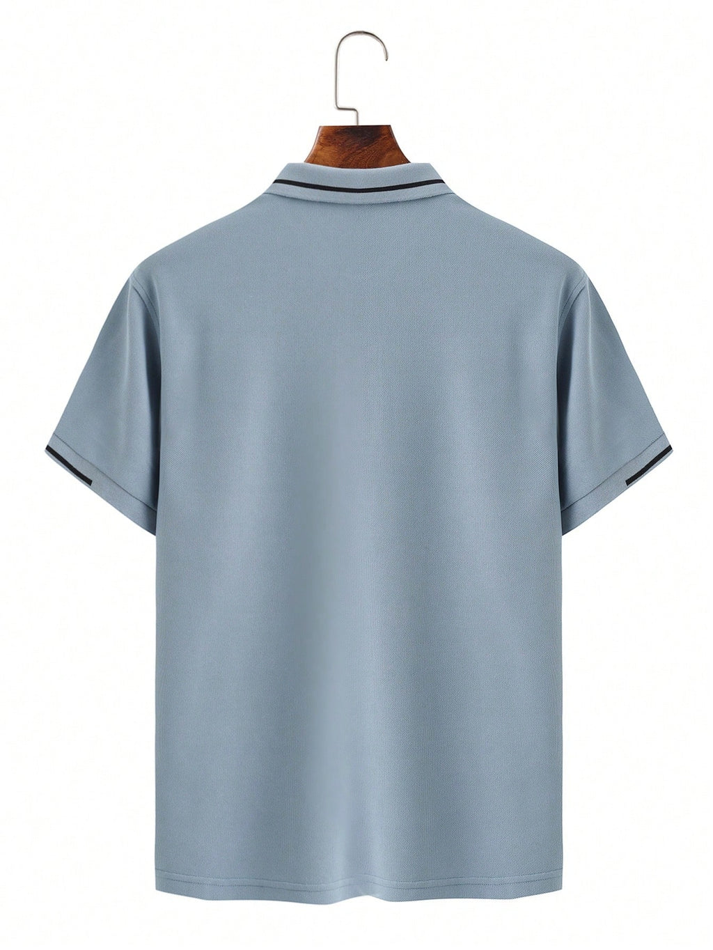 Calvornis Camisa Polo Casual/Business de Manga Curta com Detalhe em Contraste para Homens, Camisa de Golfe Preta para Homens, Formal, Cerimônia