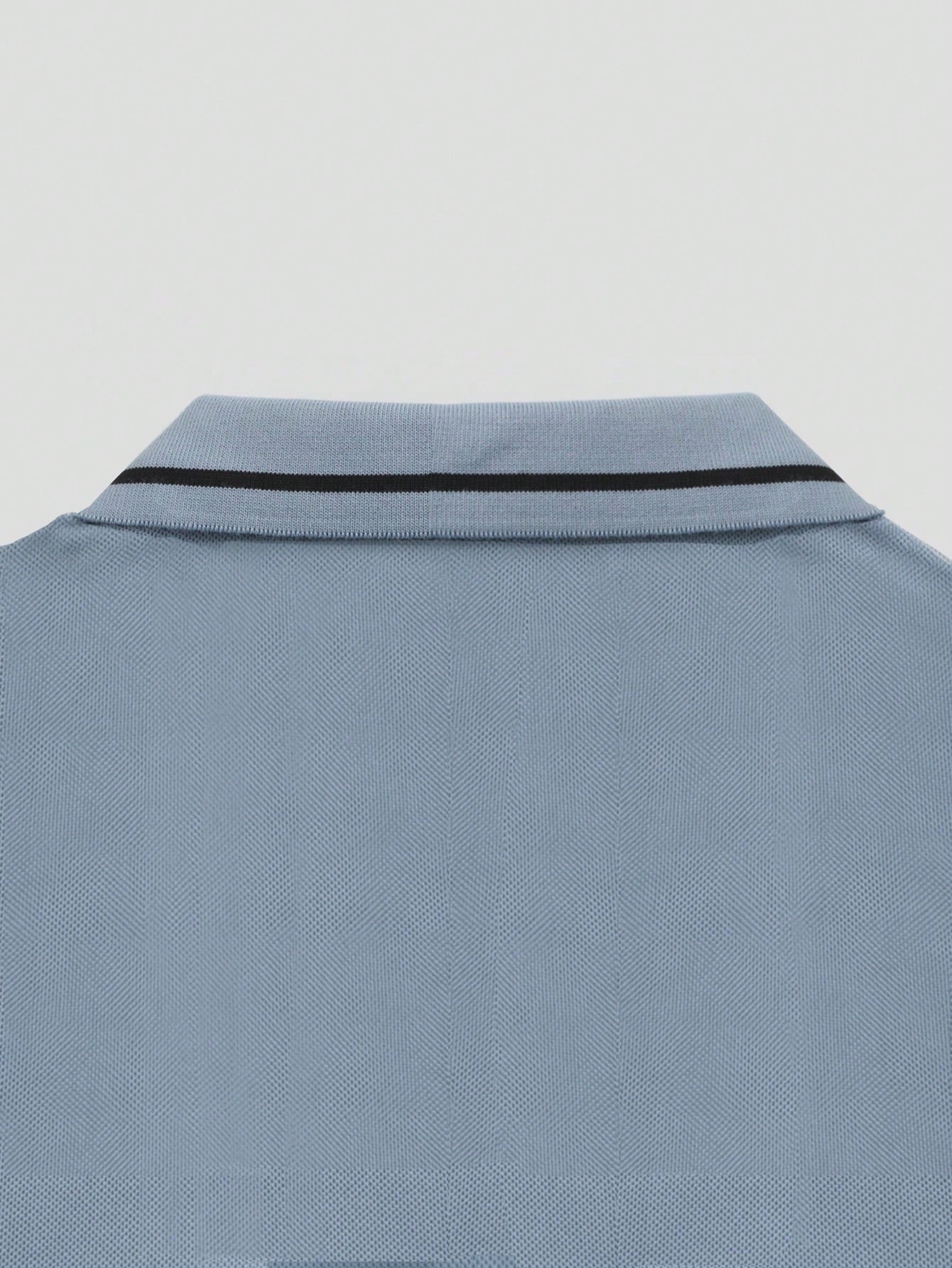 Calvornis Camisa Polo Casual/Business de Manga Curta com Detalhe em Contraste para Homens, Camisa de Golfe Preta para Homens, Formal, Cerimônia