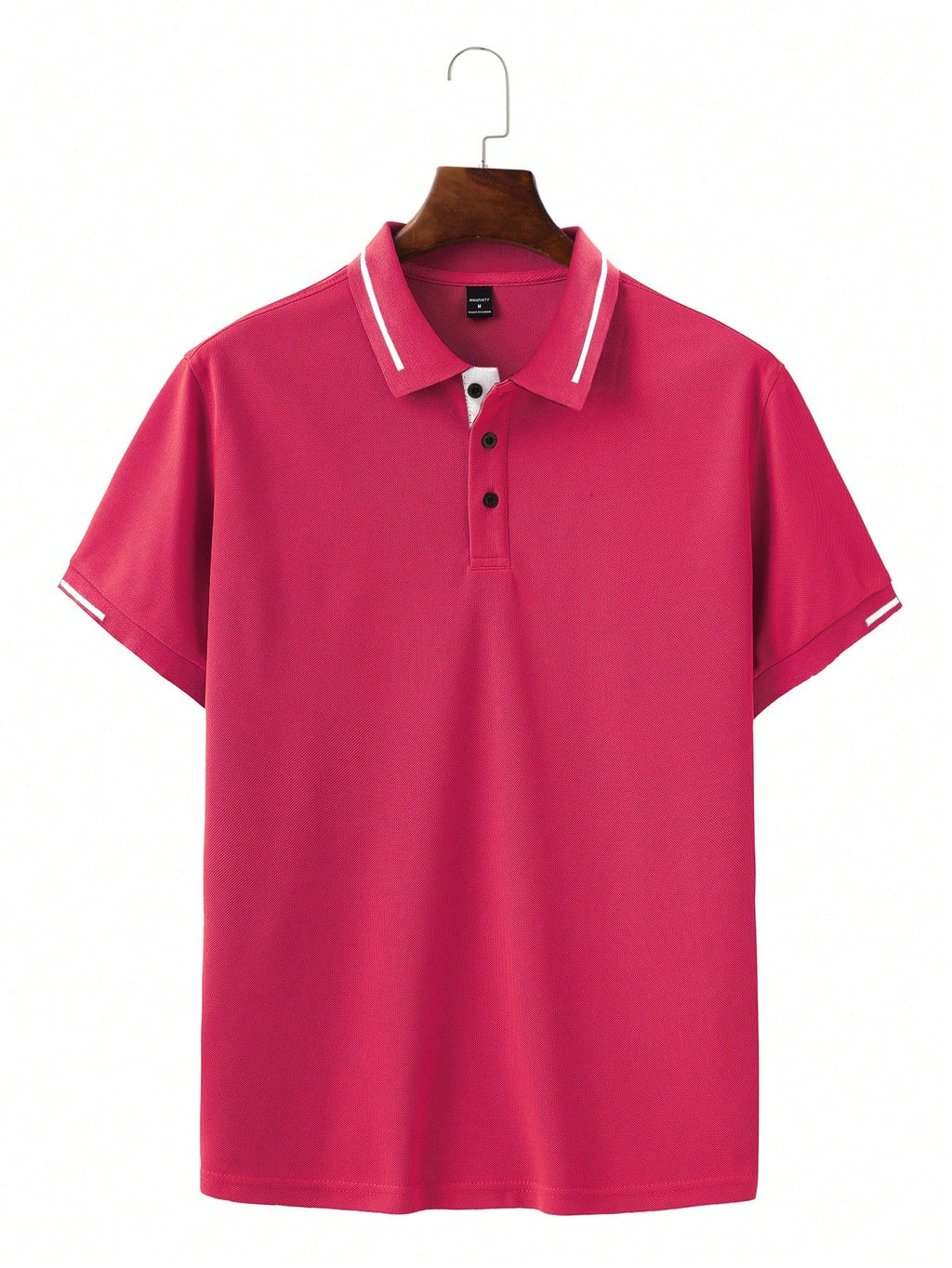 Calvornis Camisa Polo Casual/Business de Manga Curta com Detalhe em Contraste para Homens, Camisa de Golfe Preta para Homens, Formal, Cerimônia
