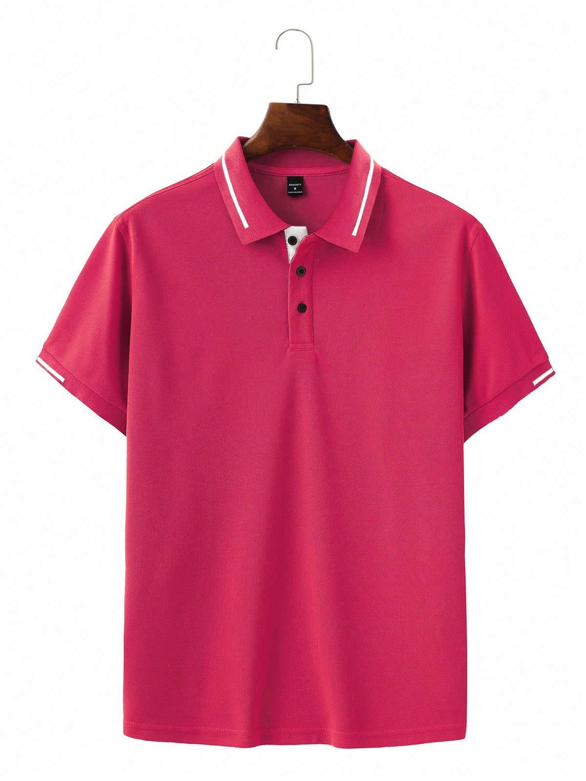 Calvornis Camisa Polo Casual/Business de Manga Curta com Detalhe em Contraste para Homens, Camisa de Golfe Preta para Homens, Formal, Cerimônia