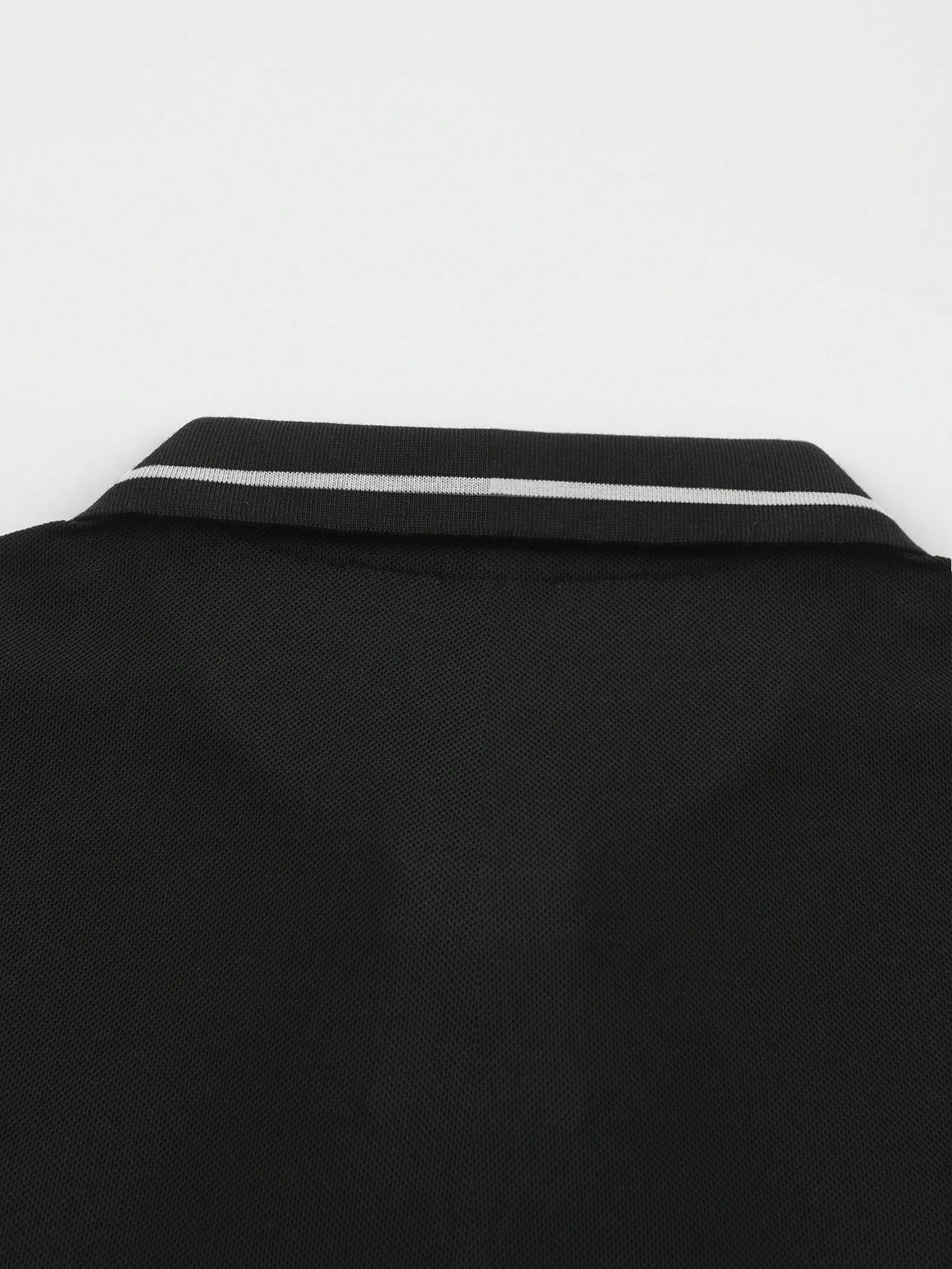 Calvornis Camisa Polo Casual/Business de Manga Curta com Detalhe em Contraste para Homens, Camisa de Golfe Preta para Homens, Formal, Cerimônia