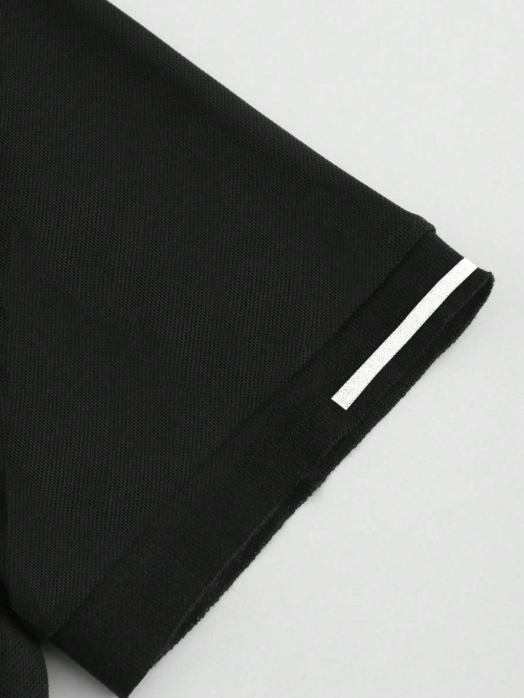 Calvornis Camisa Polo Casual/Business de Manga Curta com Detalhe em Contraste para Homens, Camisa de Golfe Preta para Homens, Formal, Cerimônia