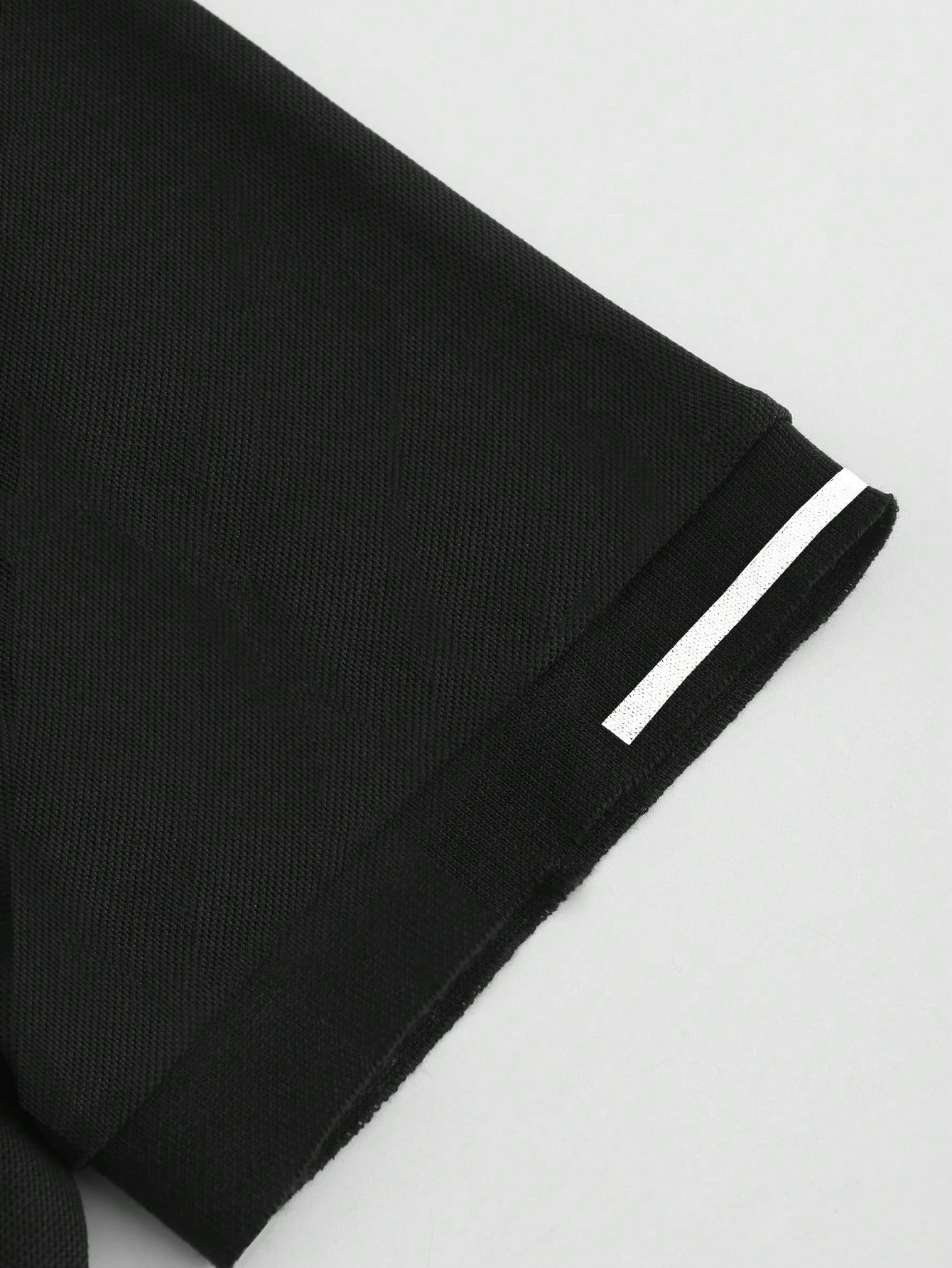 Calvornis Camisa Polo Casual/Business de Manga Curta com Detalhe em Contraste para Homens, Camisa de Golfe Preta para Homens, Formal, Cerimônia