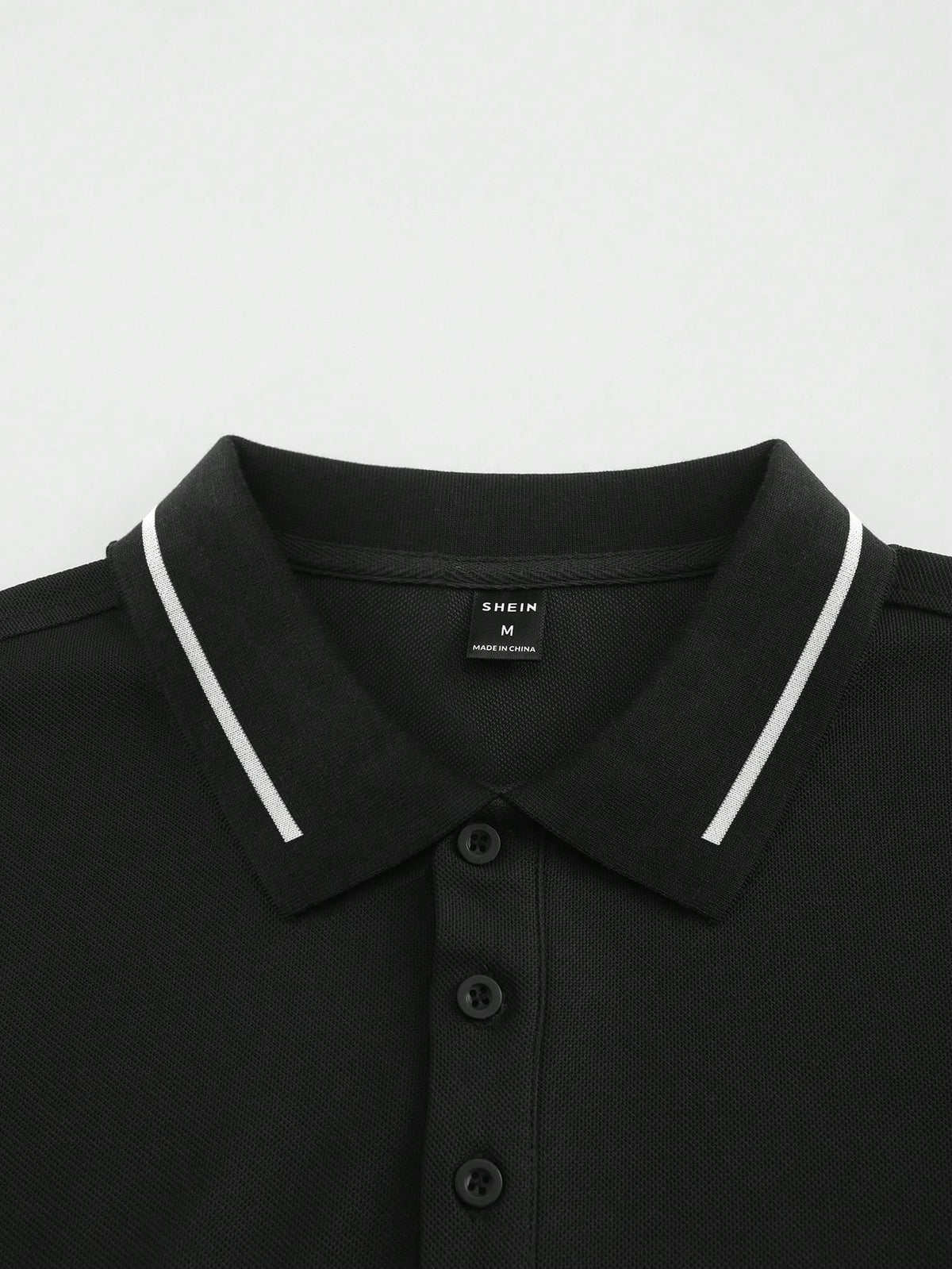 Calvornis Camisa Polo Casual/Business de Manga Curta com Detalhe em Contraste para Homens, Camisa de Golfe Preta para Homens, Formal, Cerimônia
