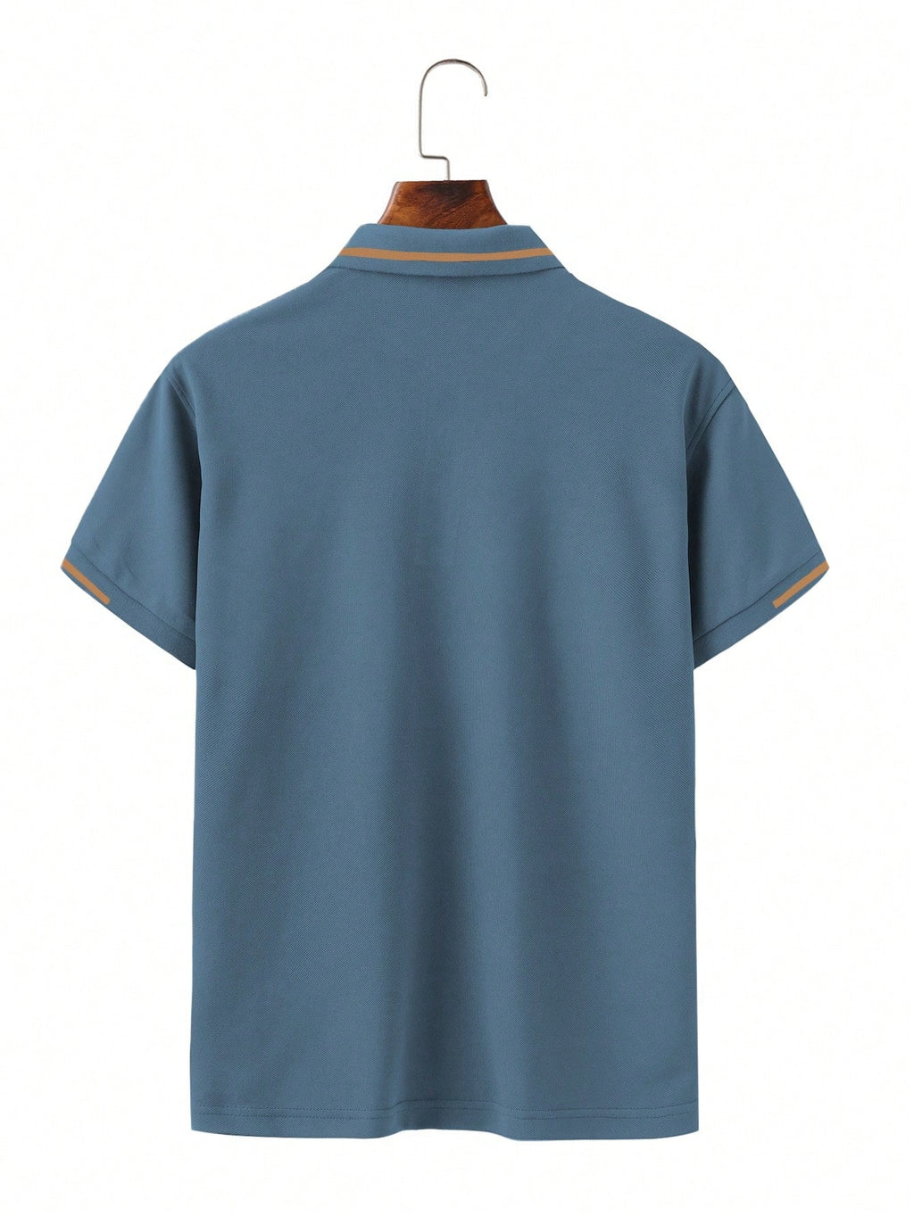 Calvornis Camisa Polo Casual/Business de Manga Curta com Detalhe em Contraste para Homens, Camisa de Golfe Preta para Homens, Formal, Cerimônia