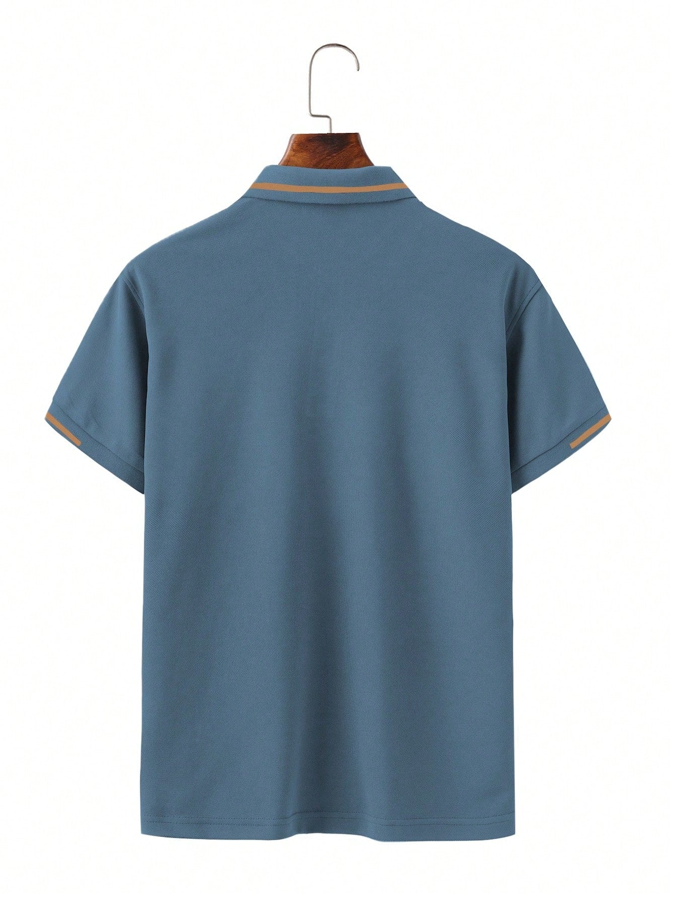 Calvornis Camisa Polo Casual/Business de Manga Curta com Detalhe em Contraste para Homens, Camisa de Golfe Preta para Homens, Formal, Cerimônia