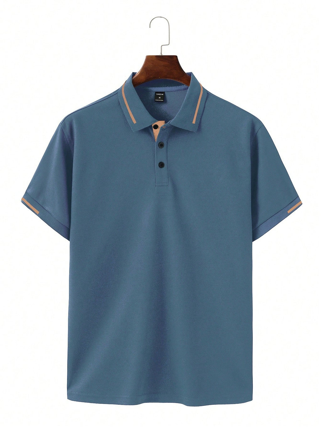 Calvornis Camisa Polo Casual/Business de Manga Curta com Detalhe em Contraste para Homens, Camisa de Golfe Preta para Homens, Formal, Cerimônia