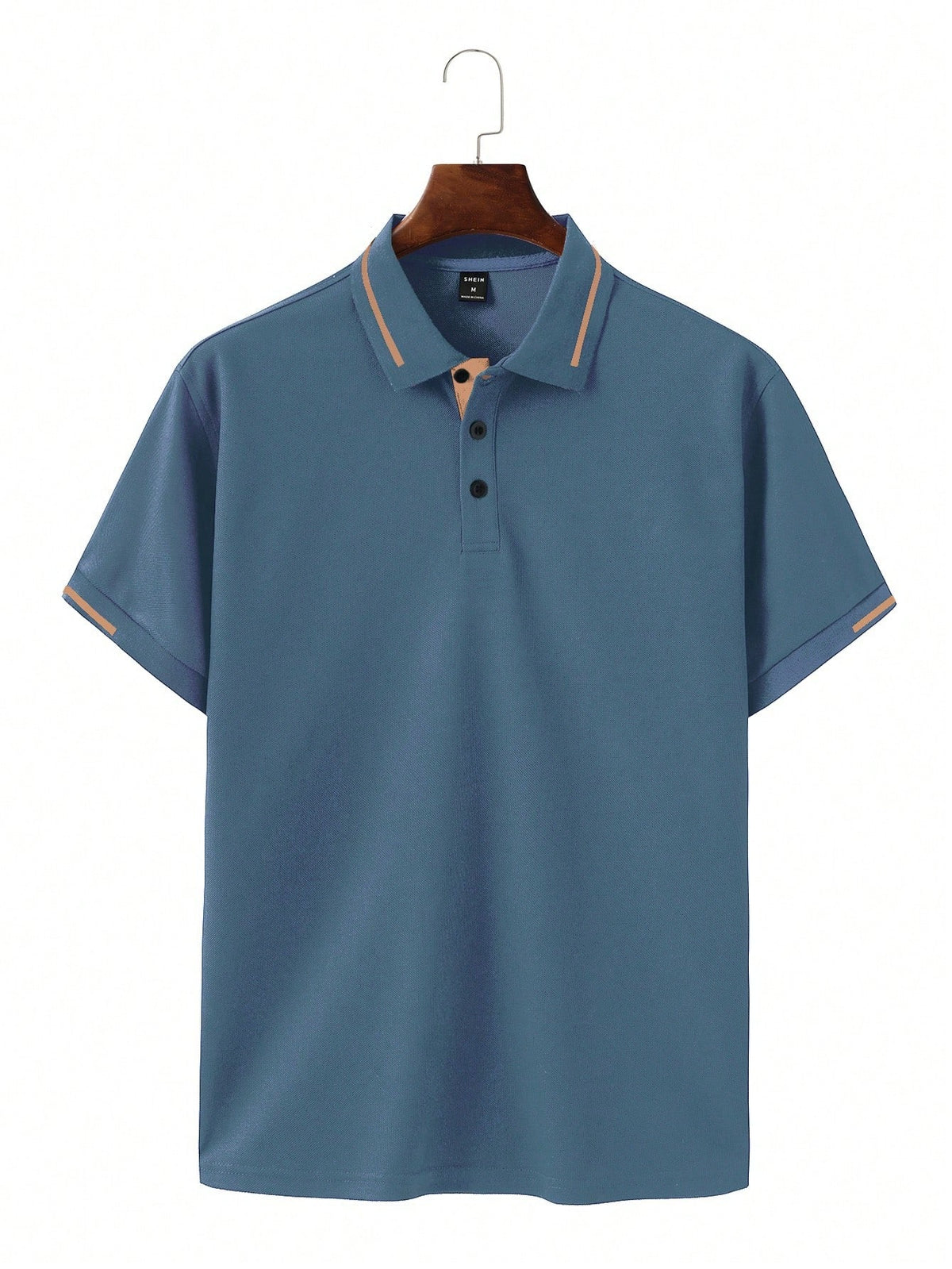 Calvornis Camisa Polo Casual/Business de Manga Curta com Detalhe em Contraste para Homens, Camisa de Golfe Preta para Homens, Formal, Cerimônia