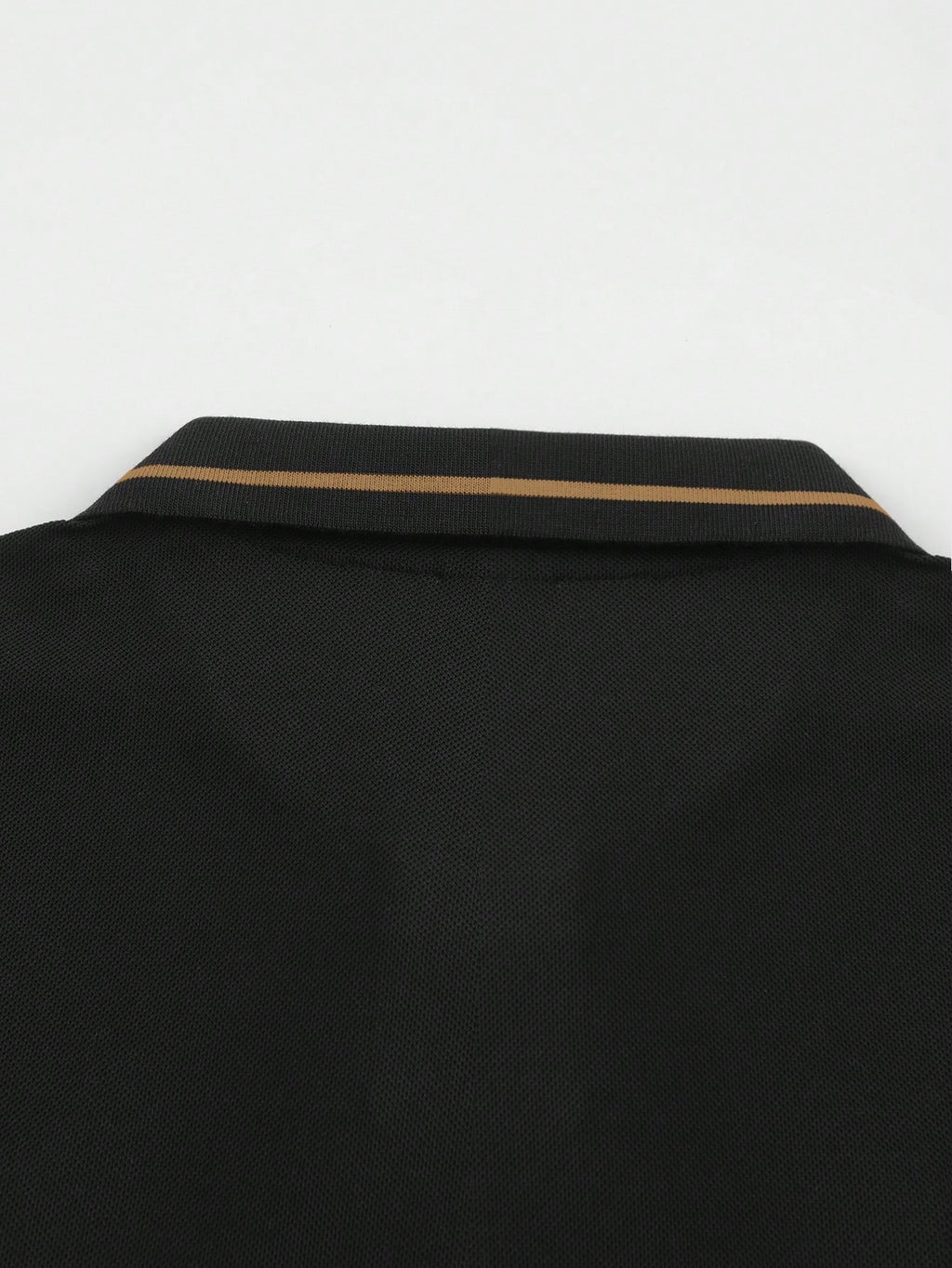Calvornis Camisa Polo Casual/Business de Manga Curta com Detalhe em Contraste para Homens, Camisa de Golfe Preta para Homens, Formal, Cerimônia