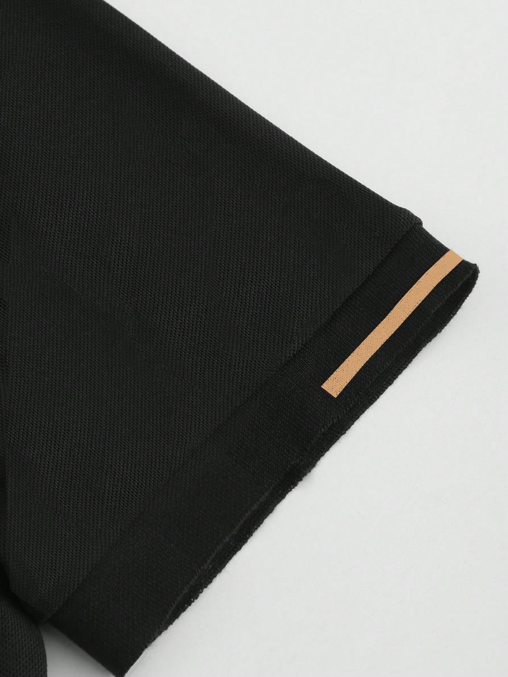 Calvornis Camisa Polo Casual/Business de Manga Curta com Detalhe em Contraste para Homens, Camisa de Golfe Preta para Homens, Formal, Cerimônia