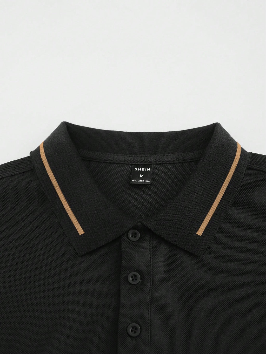 Calvornis Camisa Polo Casual/Business de Manga Curta com Detalhe em Contraste para Homens, Camisa de Golfe Preta para Homens, Formal, Cerimônia
