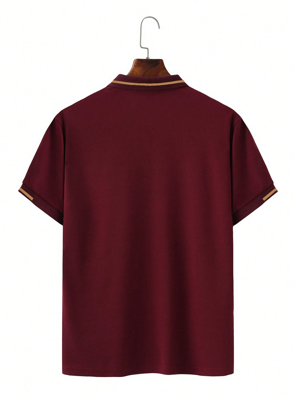 Calvornis Camisa Polo Casual/Business de Manga Curta com Detalhe em Contraste para Homens, Camisa de Golfe Preta para Homens, Formal, Cerimônia