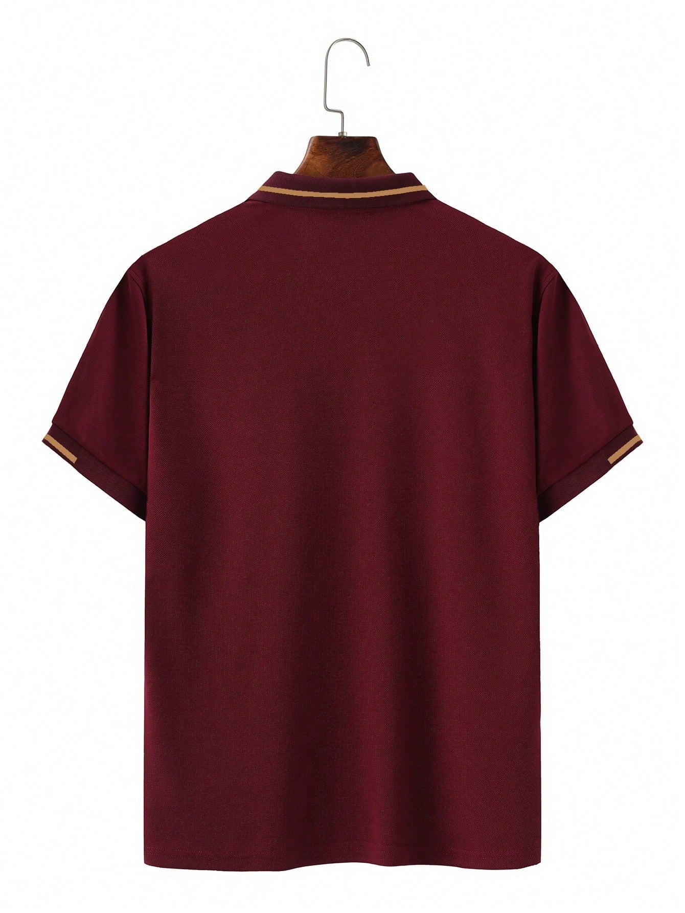 Calvornis Camisa Polo Casual/Business de Manga Curta com Detalhe em Contraste para Homens, Camisa de Golfe Preta para Homens, Formal, Cerimônia