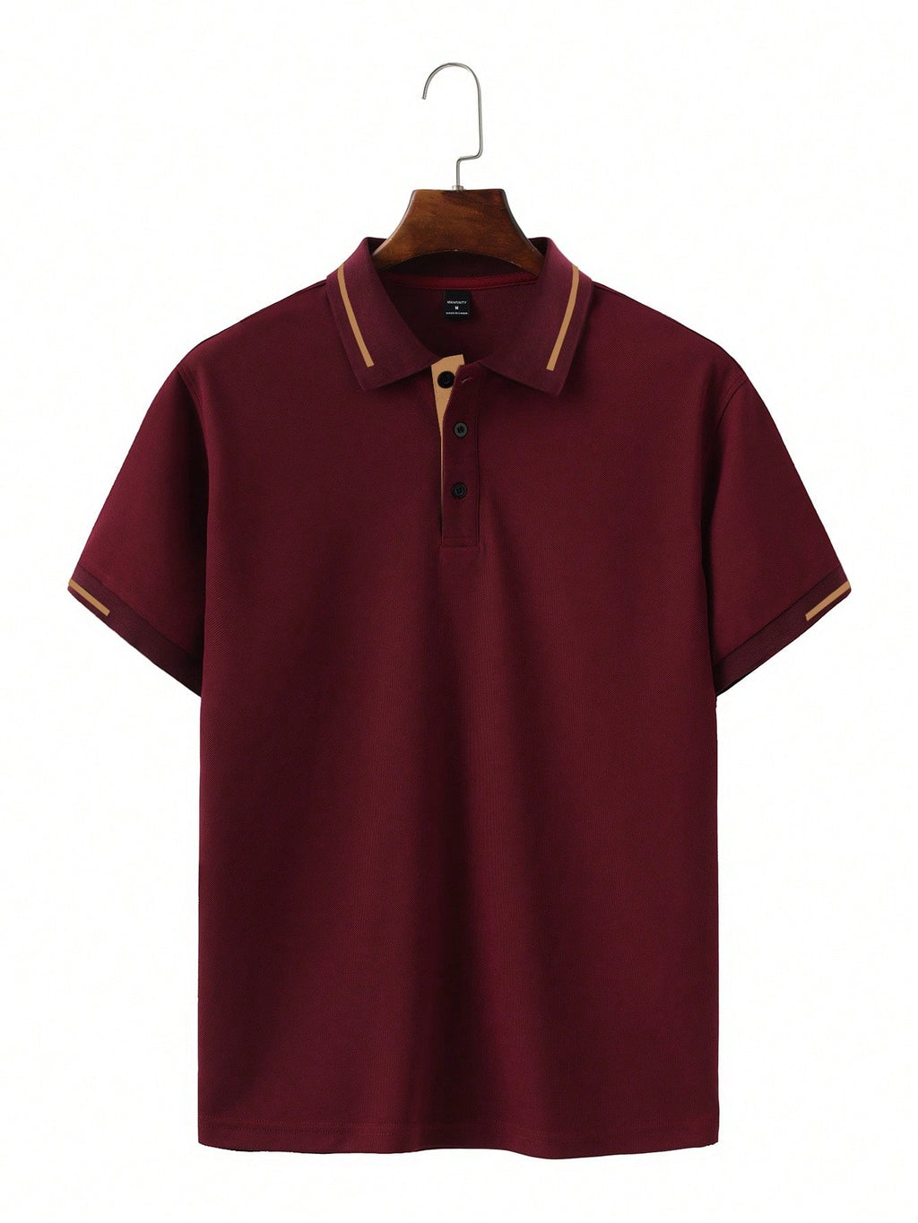 Calvornis Camisa Polo Casual/Business de Manga Curta com Detalhe em Contraste para Homens, Camisa de Golfe Preta para Homens, Formal, Cerimônia