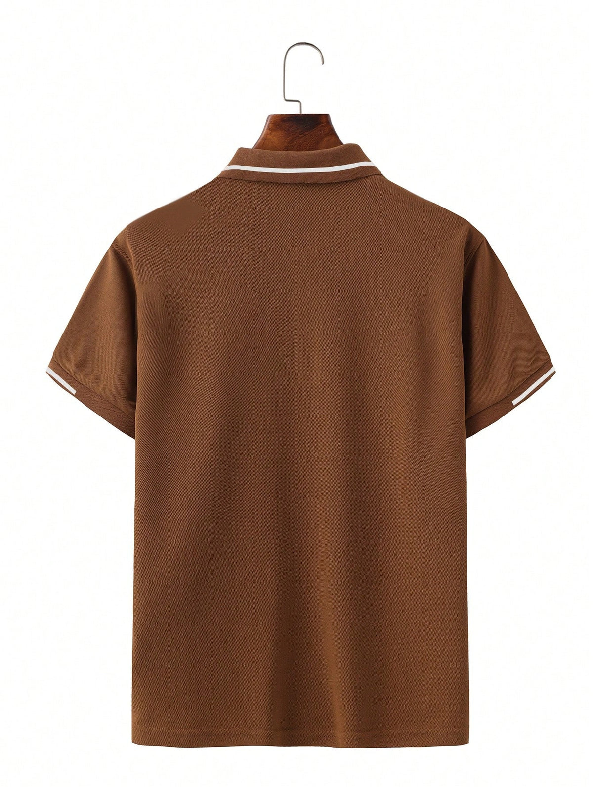 Calvornis Camisa Polo Casual/Business de Manga Curta com Detalhe em Contraste para Homens, Camisa de Golfe Preta para Homens, Formal, Cerimônia