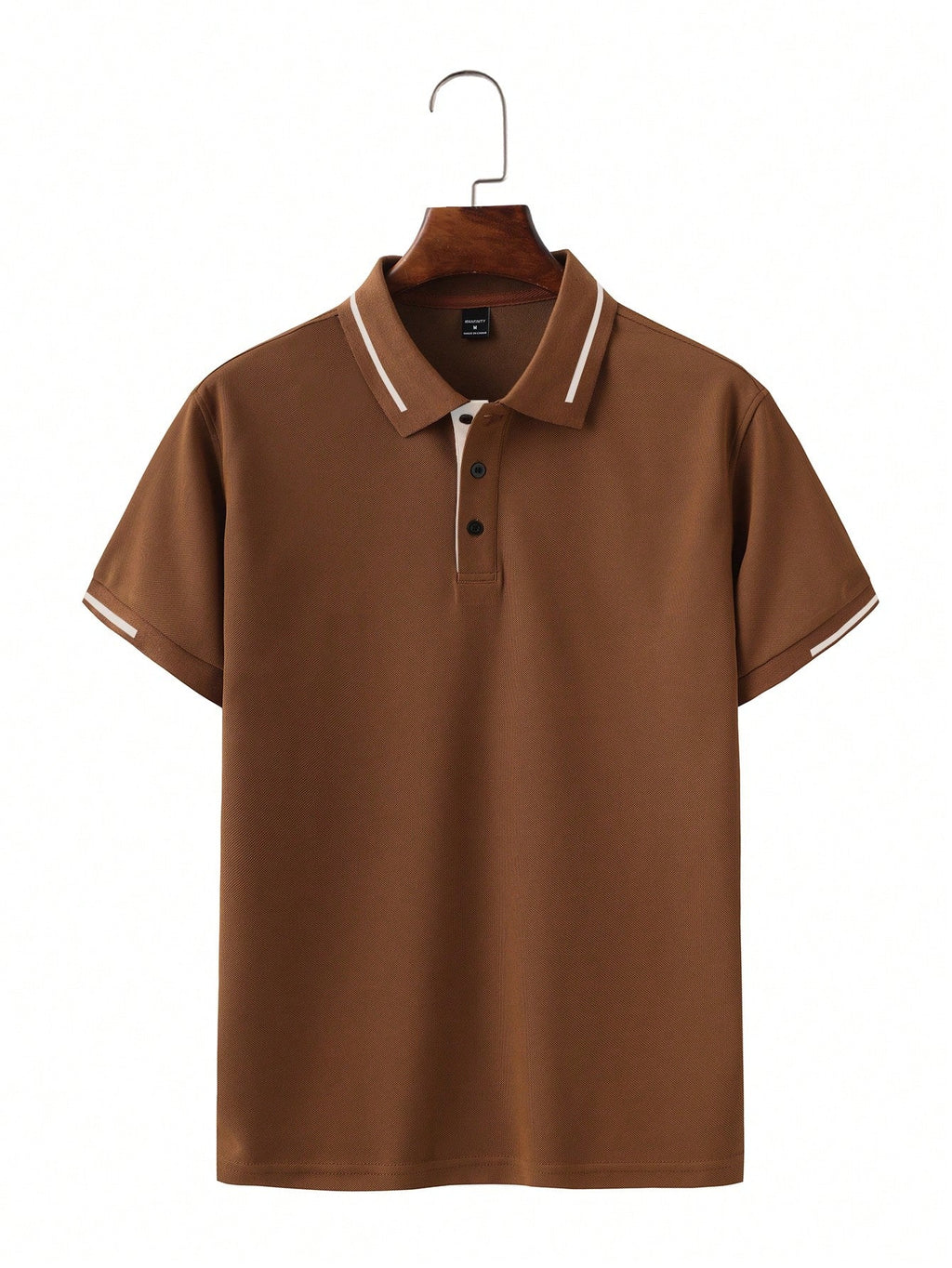 Calvornis Camisa Polo Casual/Business de Manga Curta com Detalhe em Contraste para Homens, Camisa de Golfe Preta para Homens, Formal, Cerimônia