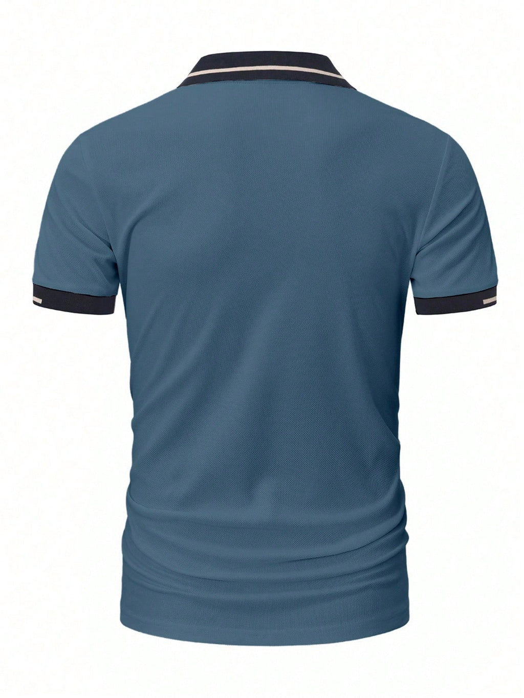 Calvornis Camisa Polo Casual/Business de Manga Curta com Detalhe em Contraste para Homens, Camisa de Golfe Preta para Homens, Formal, Cerimônia