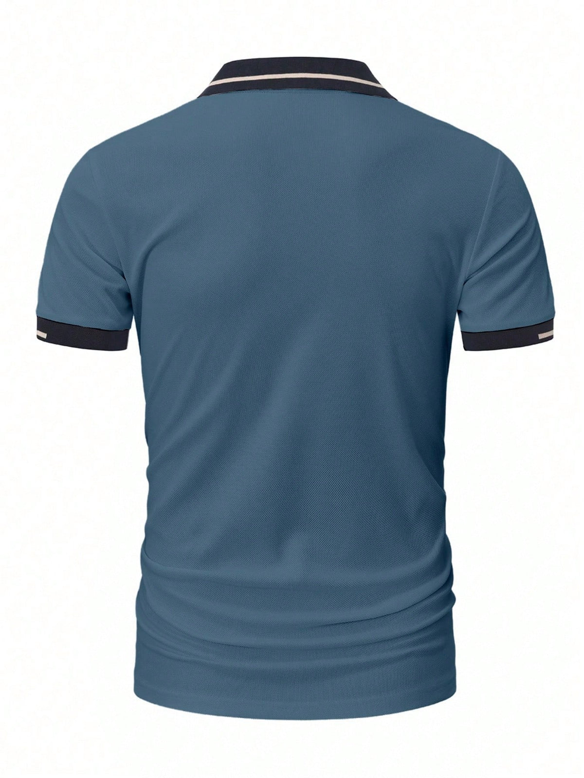 Calvornis Camisa Polo Casual/Business de Manga Curta com Detalhe em Contraste para Homens, Camisa de Golfe Preta para Homens, Formal, Cerimônia