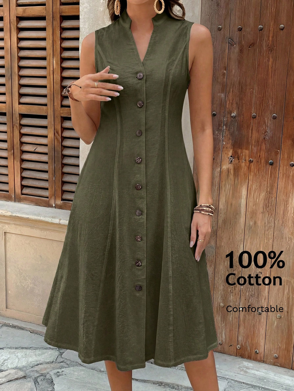 Faunlyn Vestido Feminino de Verão com Estampa Geométrica, Gola Redonda e Manga Curta