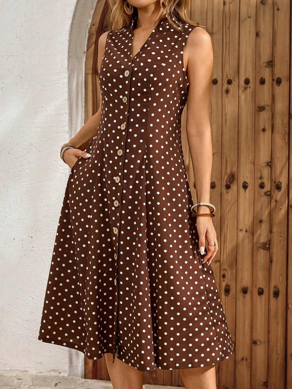 Faunlyn Vestido Feminino de Verão com Estampa Geométrica, Gola Redonda e Manga Curta