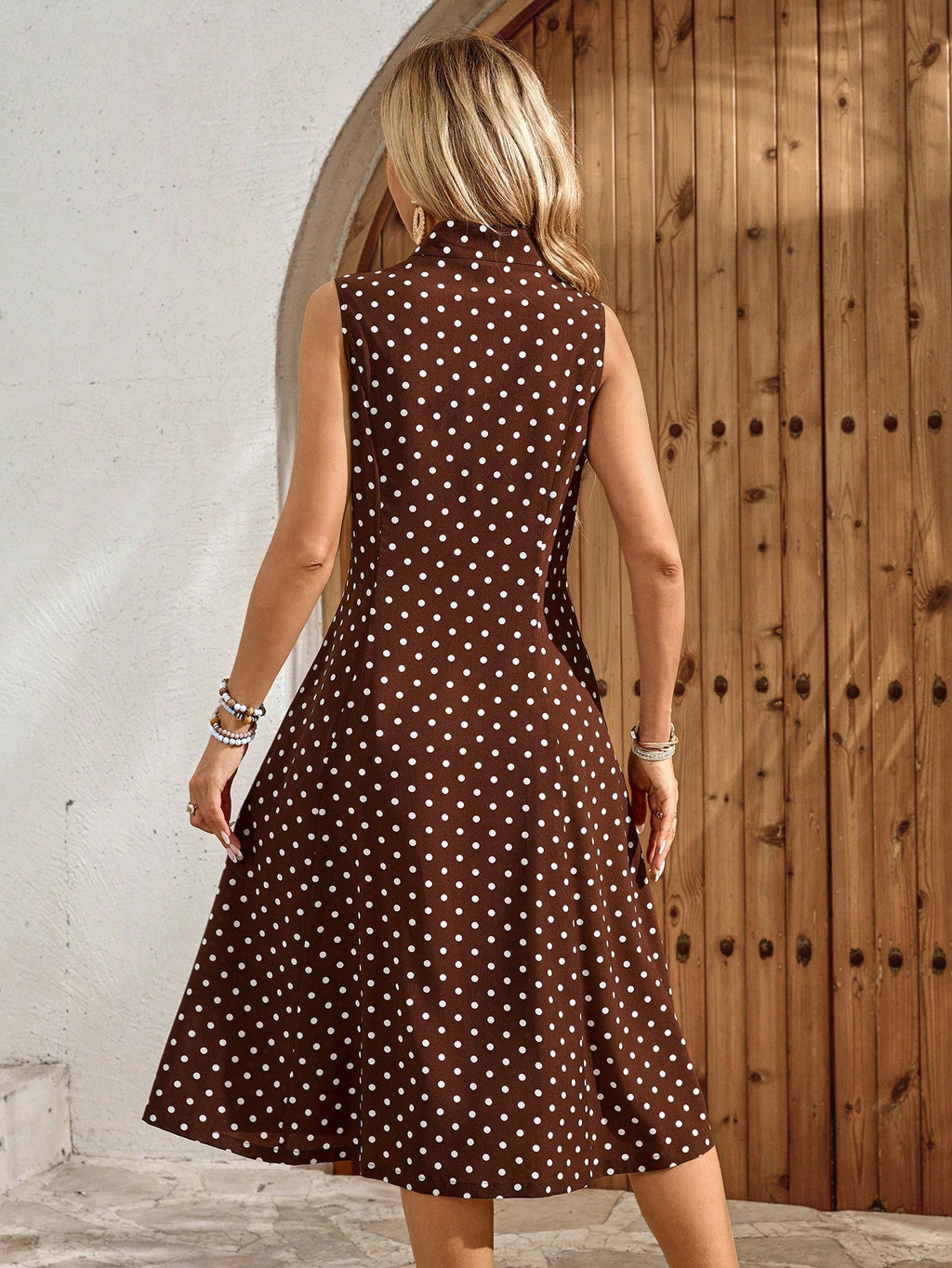 Faunlyn Vestido Feminino de Verão com Estampa Geométrica, Gola Redonda e Manga Curta