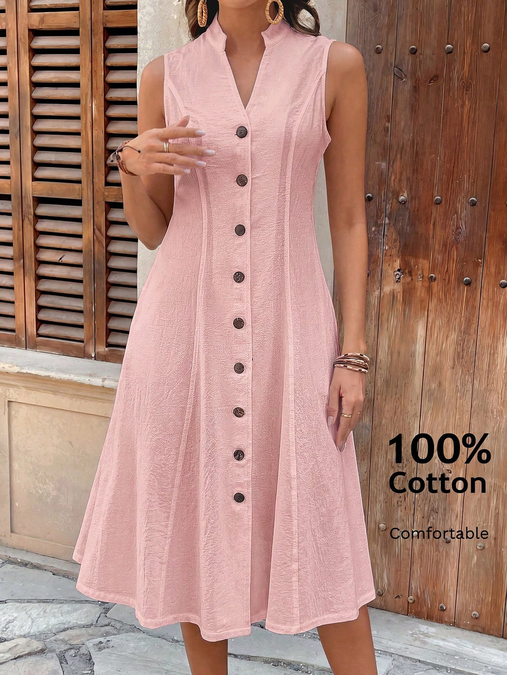 Faunlyn Vestido Feminino de Verão com Estampa Geométrica, Gola Redonda e Manga Curta