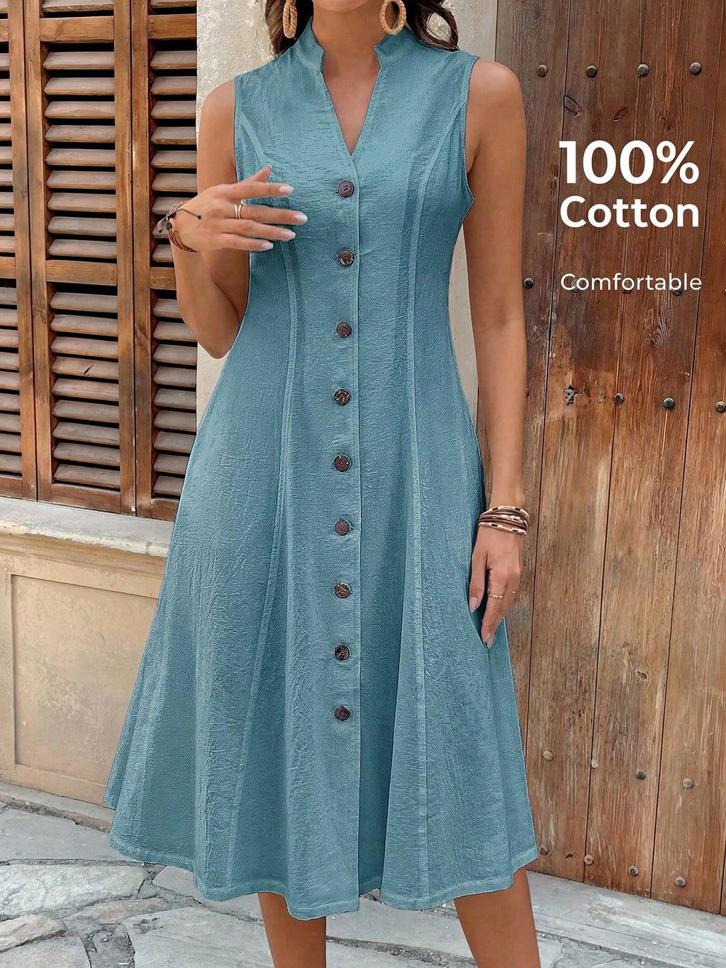 Faunlyn Vestido Feminino de Verão com Estampa Geométrica, Gola Redonda e Manga Curta