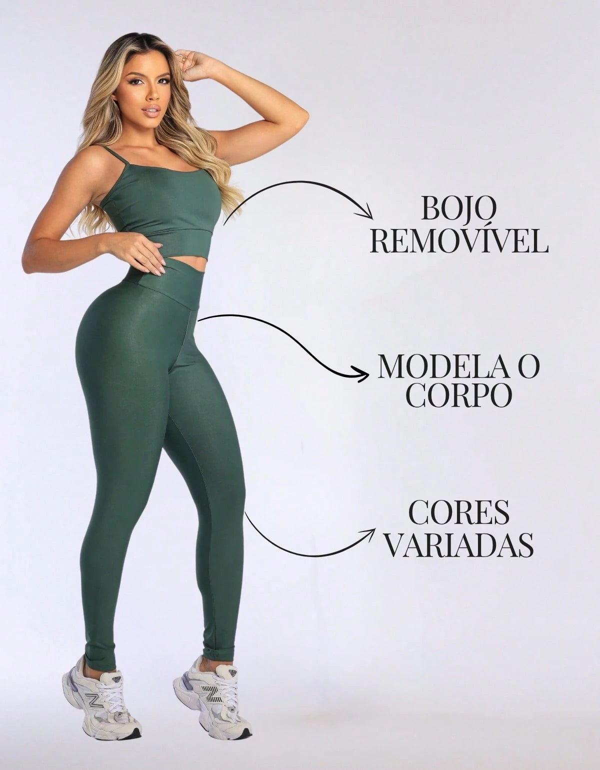 Kit 3 Peças Conjunto de Roupas Esportivas Fitnes Feminino Calça Legging Cintura Alta + Top com Bojo Removivel Zero Transparência + Regata Academia Dry Fit Ideal Treino Malhar Corrida
