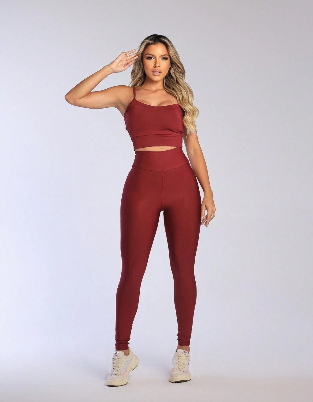 Kit 3 Peças Conjunto de Roupas Esportivas Fitnes Feminino Calça Legging Cintura Alta + Top com Bojo Removivel Zero Transparência + Regata Academia Dry Fit Ideal Treino Malhar Corrida