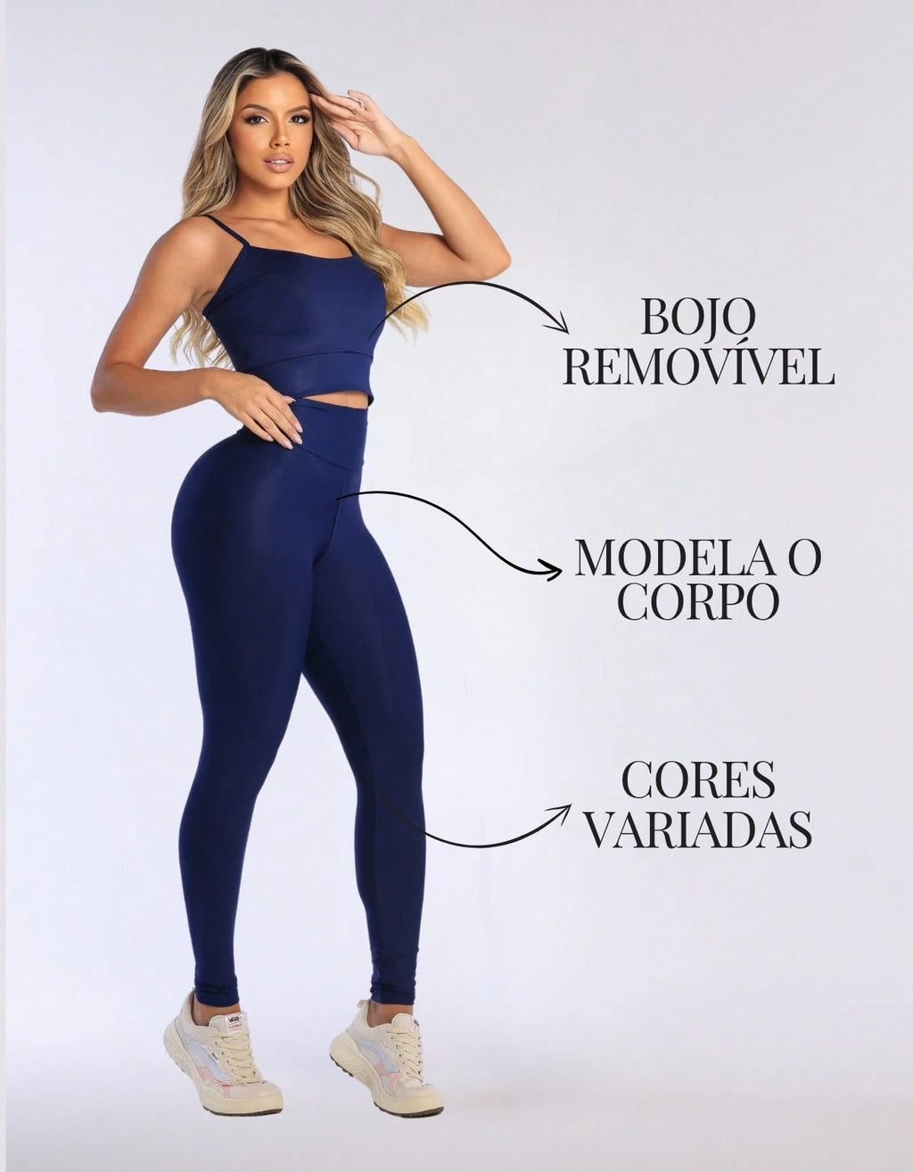 Kit 3 Peças Conjunto de Roupas Esportivas Fitnes Feminino Calça Legging Cintura Alta + Top com Bojo Removivel Zero Transparência + Regata Academia Dry Fit Ideal Treino Malhar Corrida