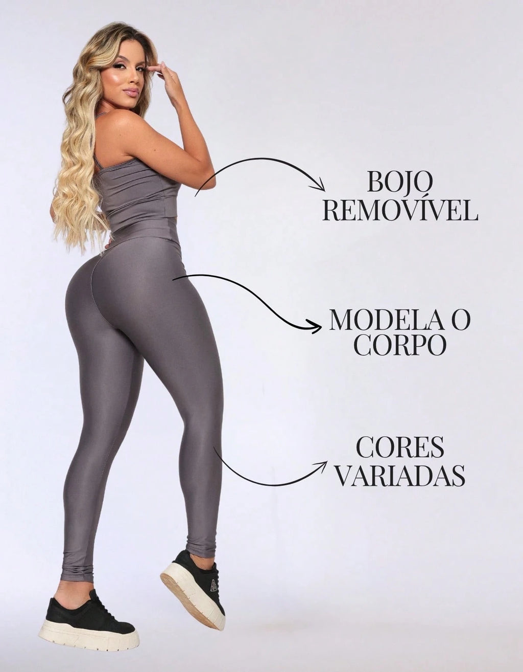 Kit 3 Peças Conjunto de Roupas Esportivas Fitnes Feminino Calça Legging Cintura Alta + Top com Bojo Removivel Zero Transparência + Regata Academia Dry Fit Ideal Treino Malhar Corrida