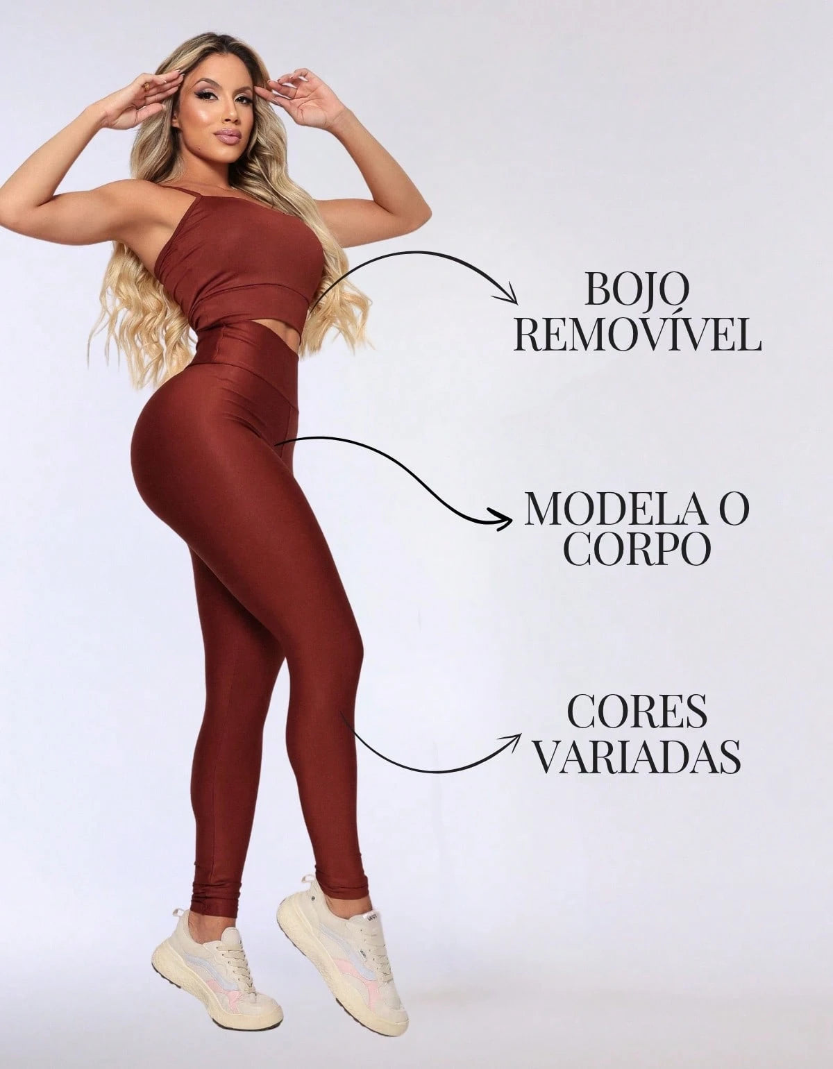 Kit 3 Peças Conjunto de Roupas Esportivas Fitnes Feminino Calça Legging Cintura Alta + Top com Bojo Removivel Zero Transparência + Regata Academia Dry Fit Ideal Treino Malhar Corrida