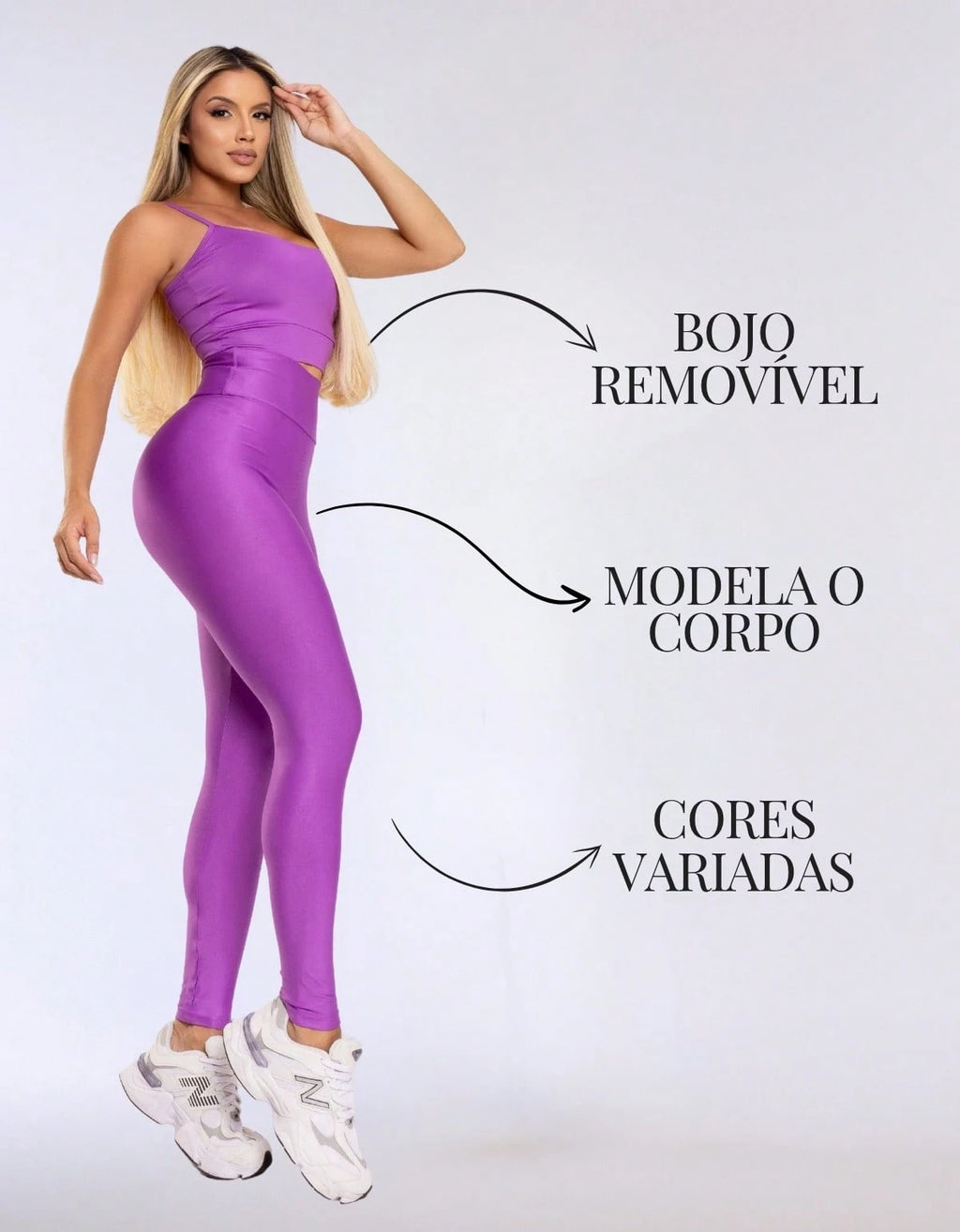 Kit 3 Peças Conjunto de Roupas Esportivas Fitnes Feminino Calça Legging Cintura Alta + Top com Bojo Removivel Zero Transparência + Regata Academia Dry Fit Ideal Treino Malhar Corrida