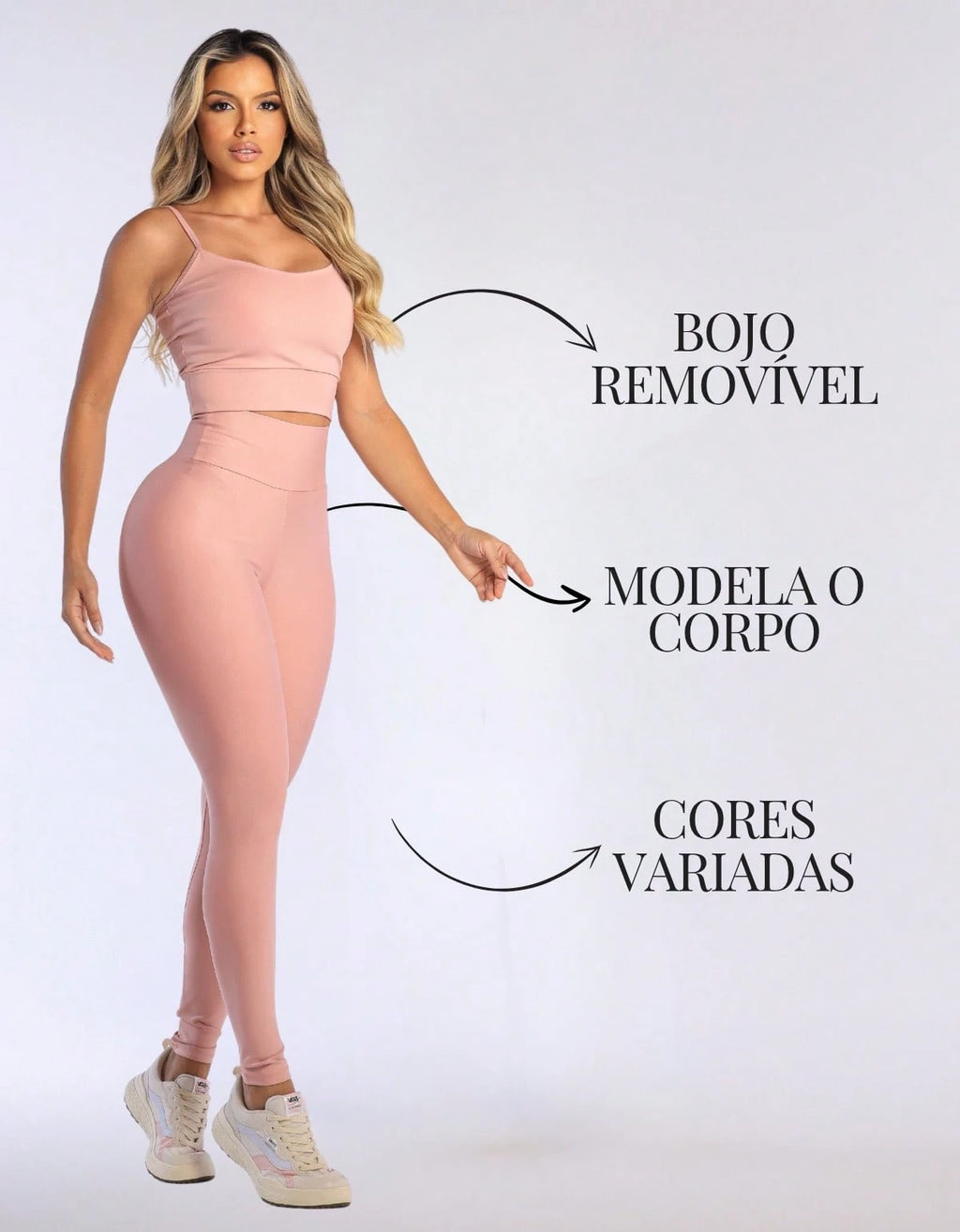 Kit 3 Peças Conjunto de Roupas Esportivas Fitnes Feminino Calça Legging Cintura Alta + Top com Bojo Removivel Zero Transparência + Regata Academia Dry Fit Ideal Treino Malhar Corrida