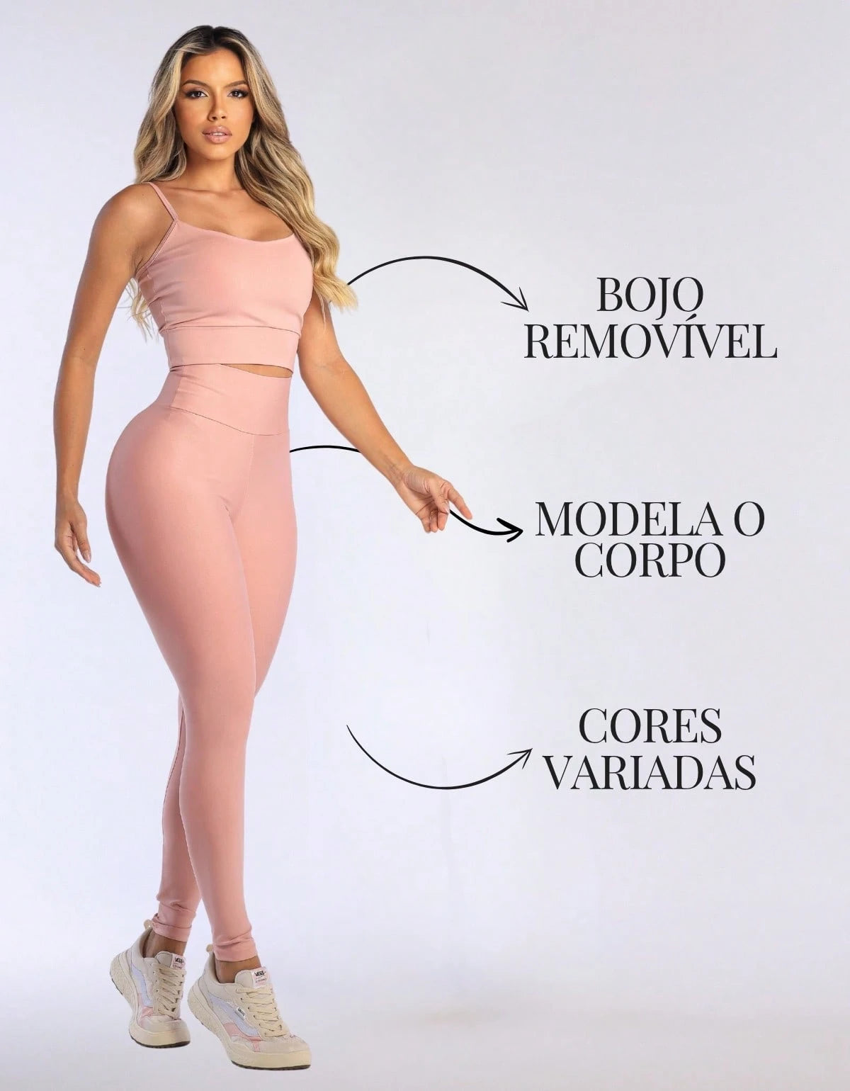 Kit 3 Peças Conjunto de Roupas Esportivas Fitnes Feminino Calça Legging Cintura Alta + Top com Bojo Removivel Zero Transparência + Regata Academia Dry Fit Ideal Treino Malhar Corrida