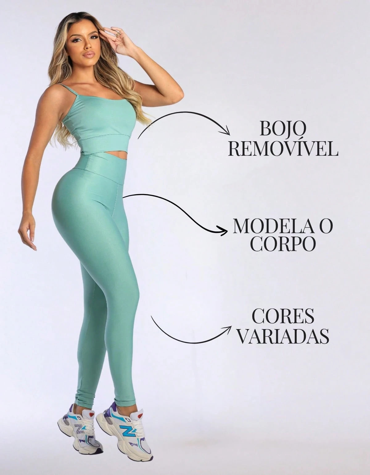 Kit 3 Peças Conjunto de Roupas Esportivas Fitnes Feminino Calça Legging Cintura Alta + Top com Bojo Removivel Zero Transparência + Regata Academia Dry Fit Ideal Treino Malhar Corrida