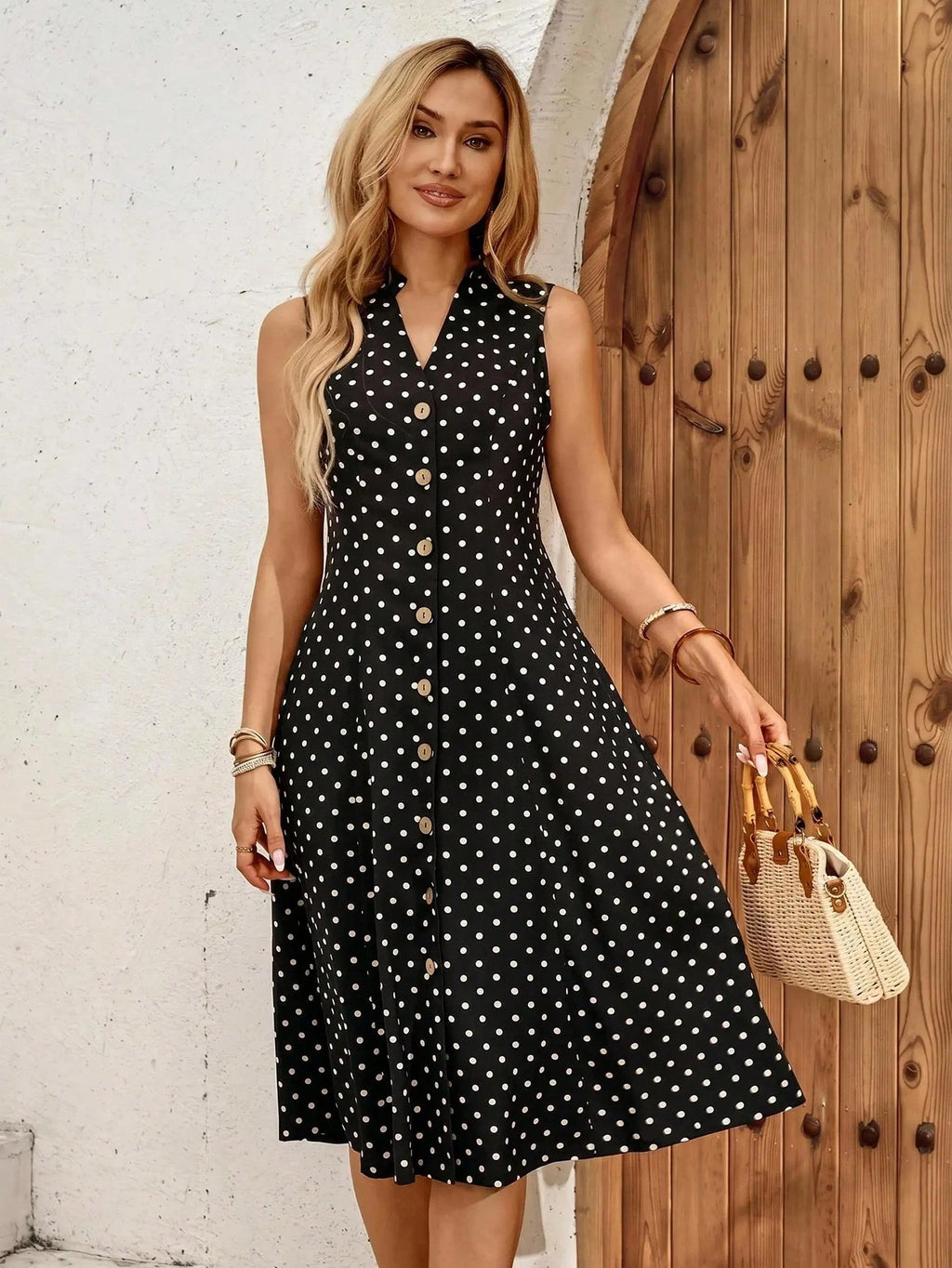 Faunlyn Vestido Feminino de Verão com Estampa Geométrica, Gola Redonda e Manga Curta