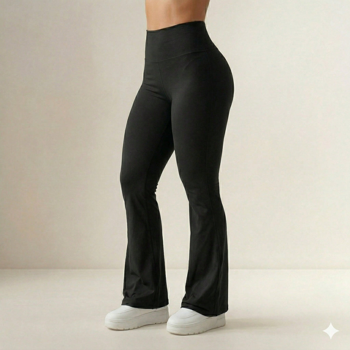 Calça Legging Flare Feminina Cintura Alta Confortável