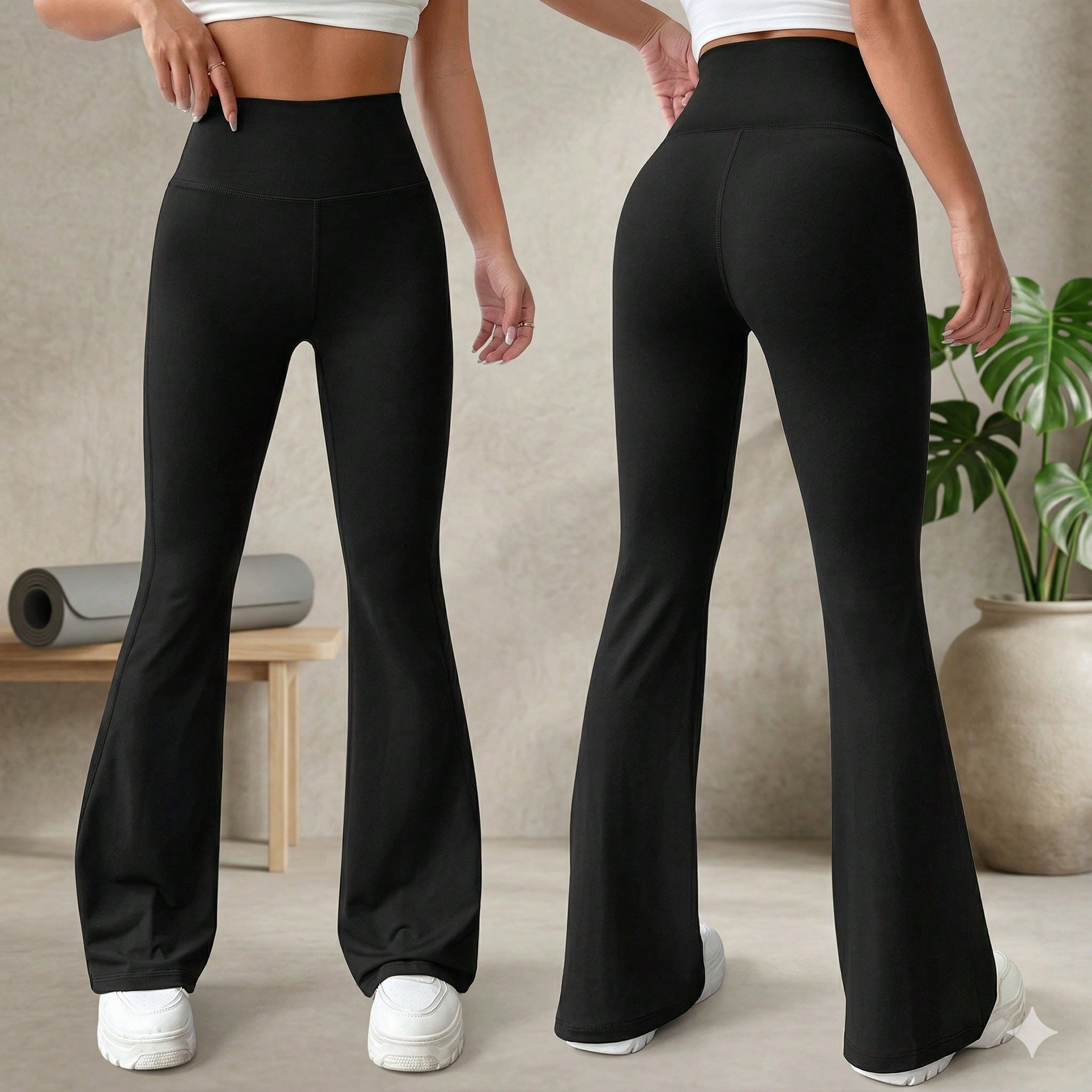 Calça Legging Flare Feminina Cintura Alta Confortável