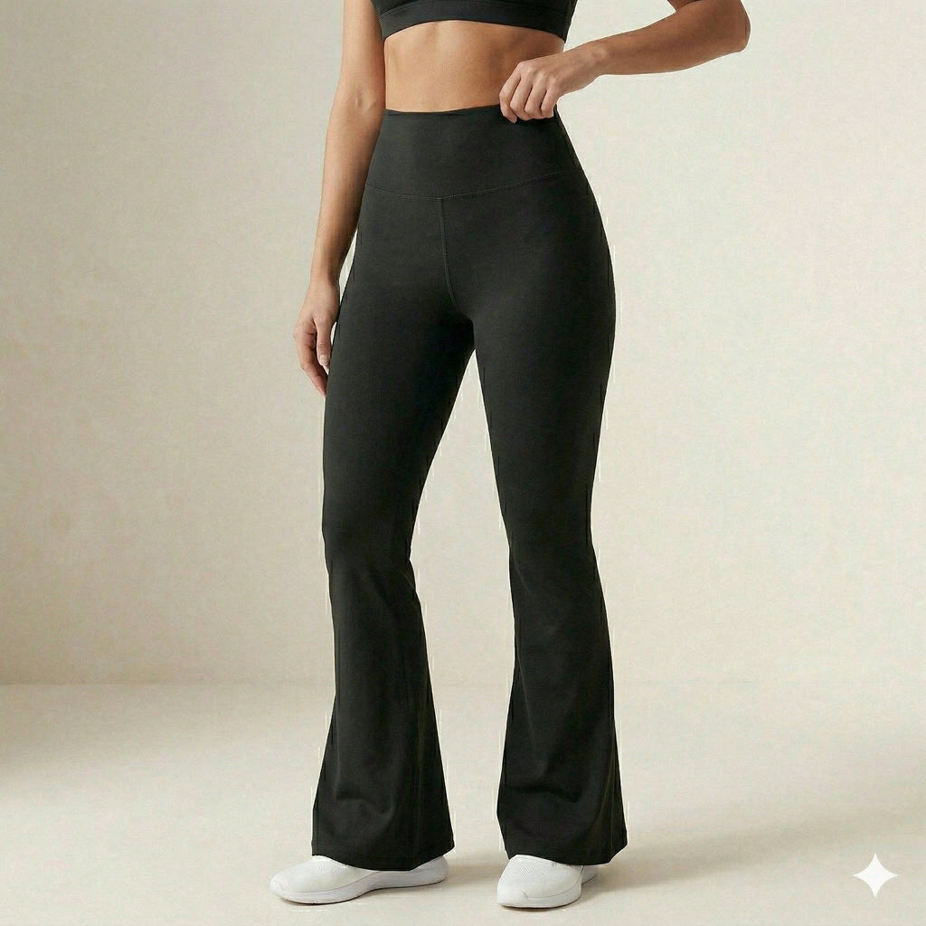 Calça Legging Flare Feminina Cintura Alta Confortável
