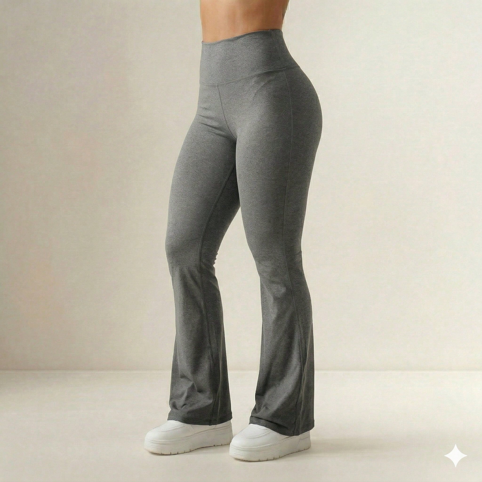Calça Legging Flare Feminina Cintura Alta Confortável