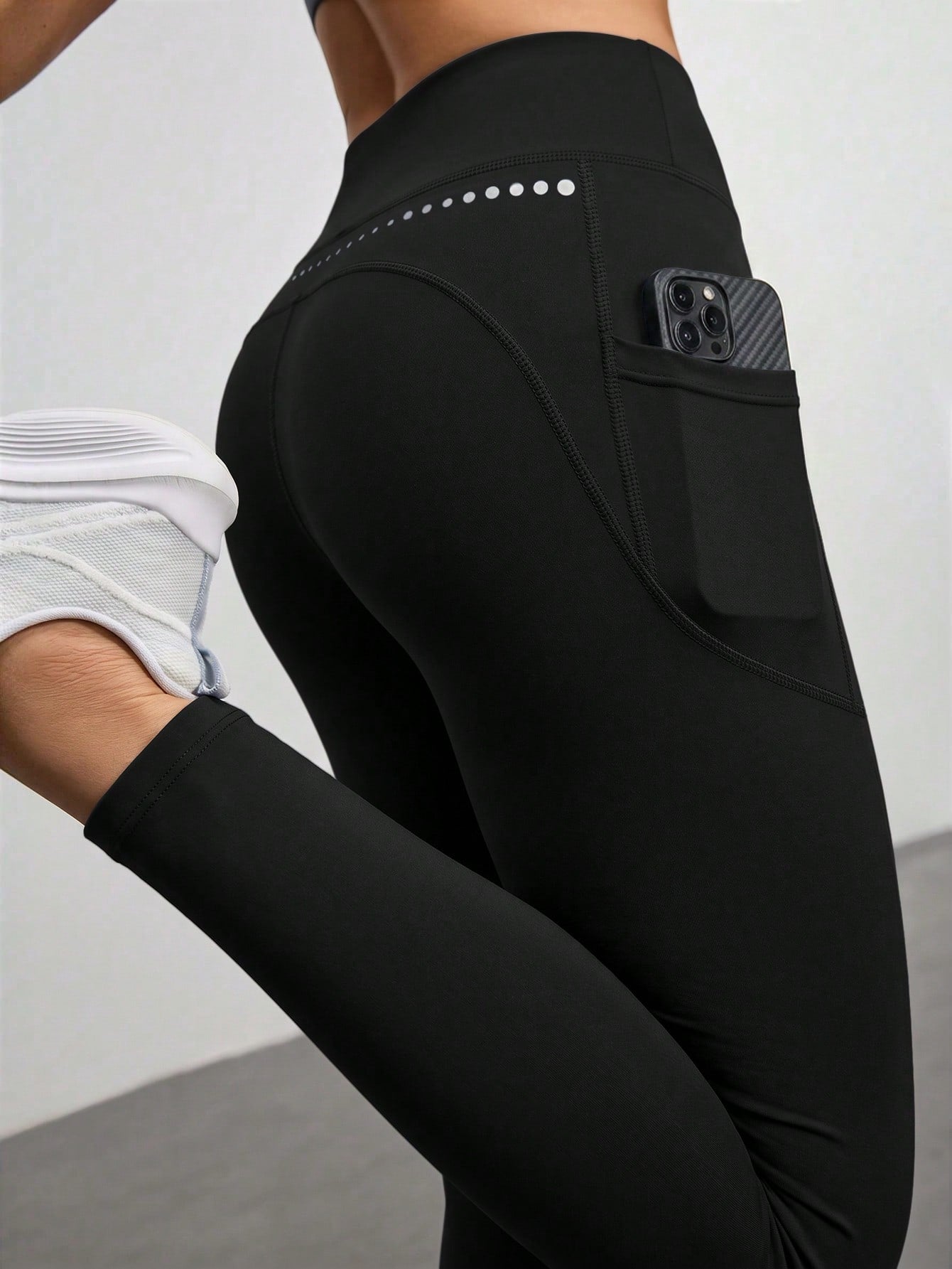 With My Calm With My Calm Legging Esportiva Sem Costura de Cintura Alta em Cor Sólida