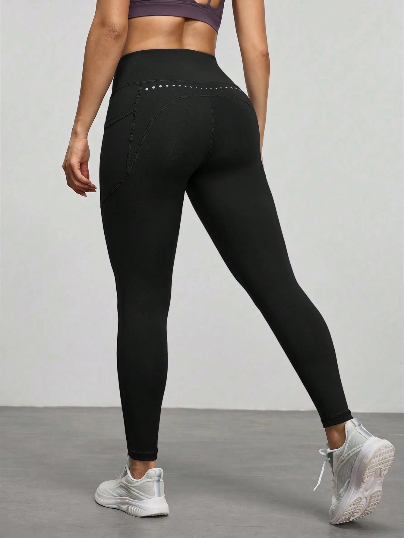 With My Calm With My Calm Legging Esportiva Sem Costura de Cintura Alta em Cor Sólida