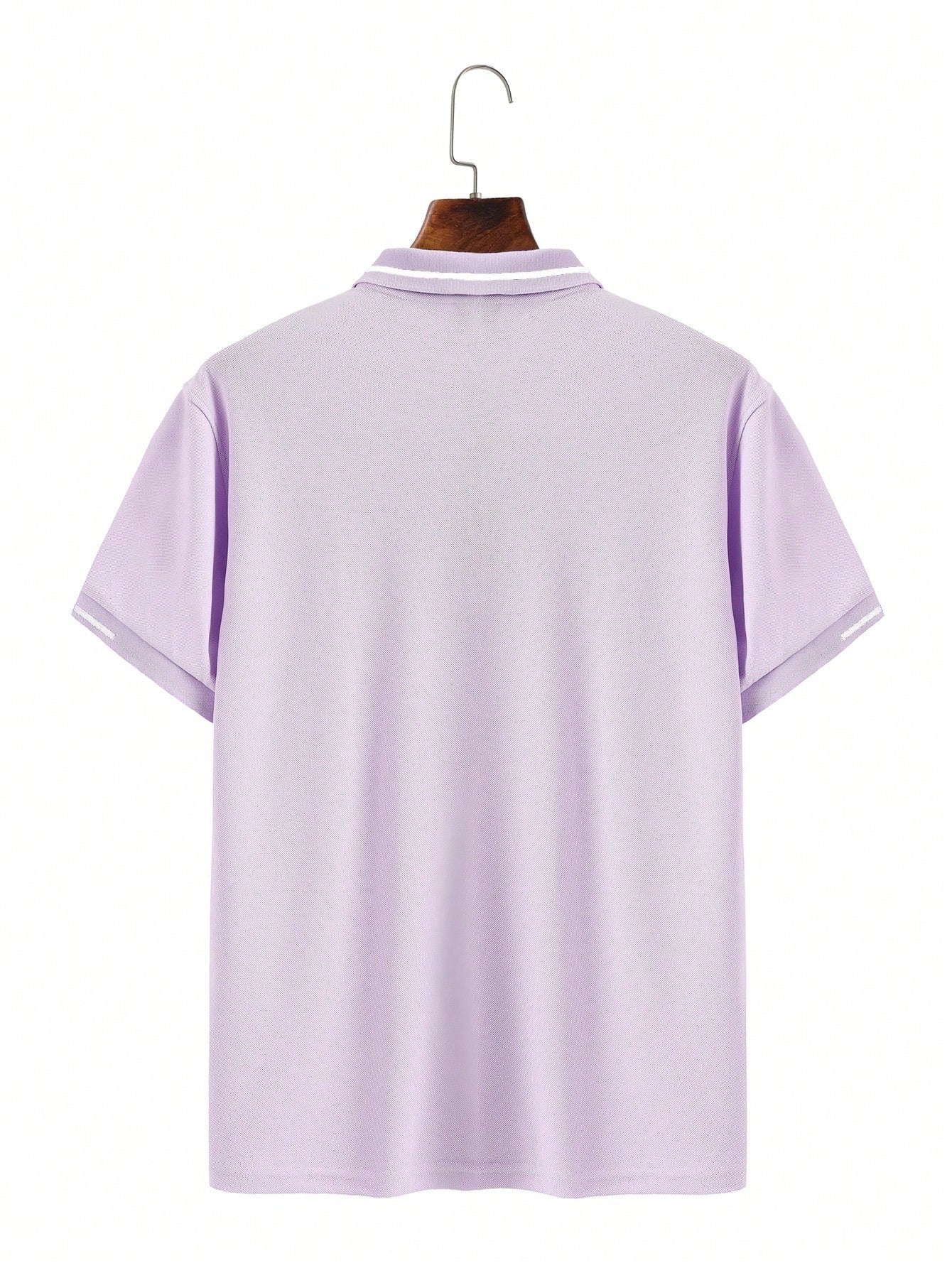 Calvornis Camisa Polo Casual/Business de Manga Curta com Detalhe em Contraste para Homens, Camisa de Golfe Preta para Homens, Formal, Cerimônia