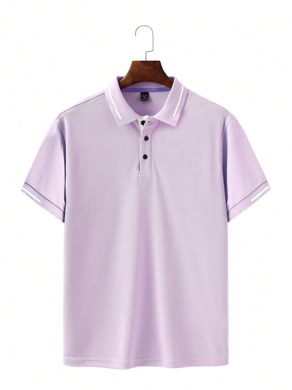 Calvornis Camisa Polo Casual/Business de Manga Curta com Detalhe em Contraste para Homens, Camisa de Golfe Preta para Homens, Formal, Cerimônia