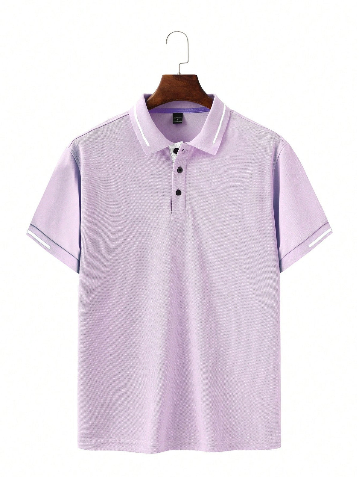 Calvornis Camisa Polo Casual/Business de Manga Curta com Detalhe em Contraste para Homens, Camisa de Golfe Preta para Homens, Formal, Cerimônia