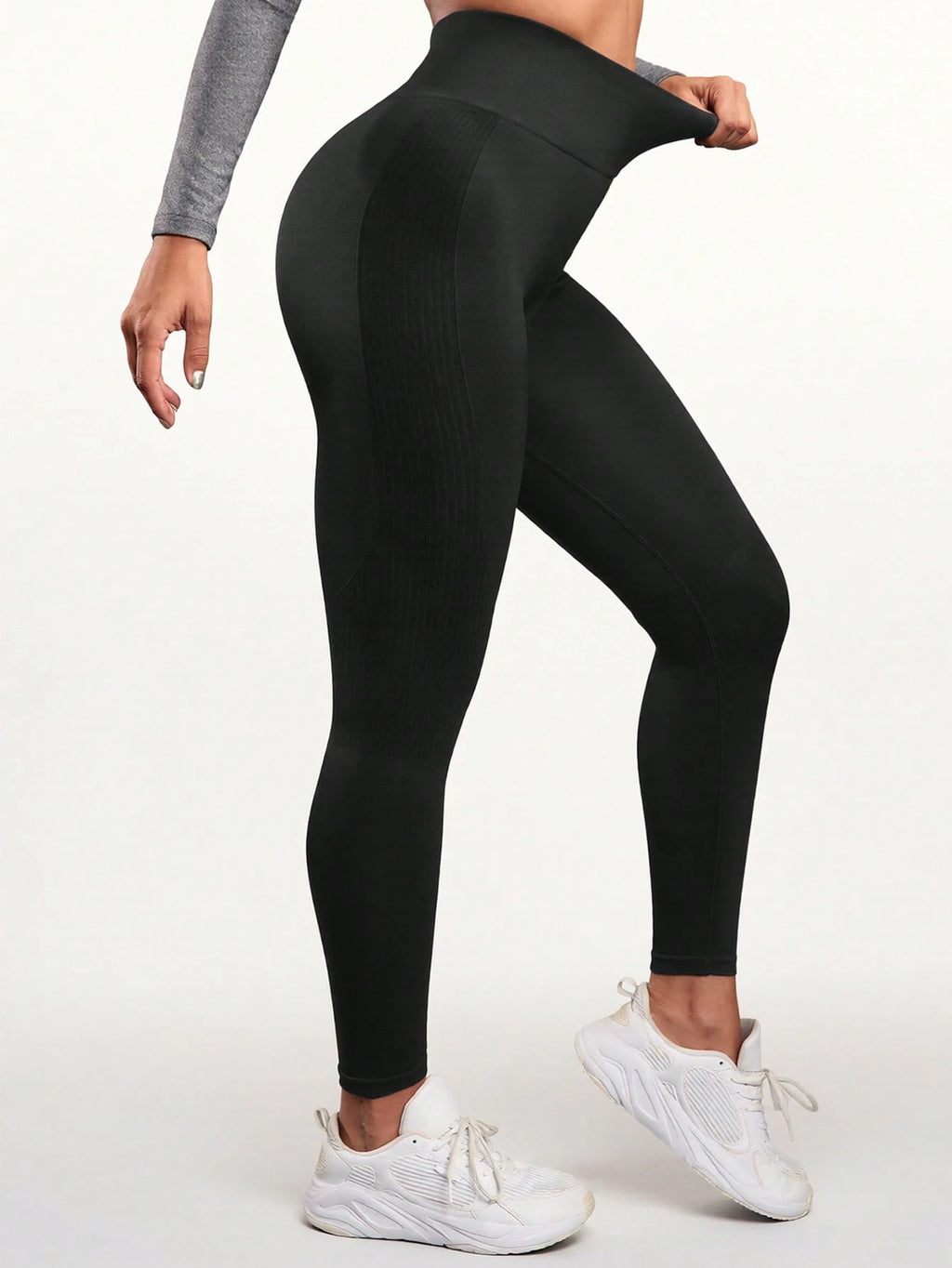 Powerista Legging Esportiva Feminina Minimalista Versátil Ajustada para Yoga