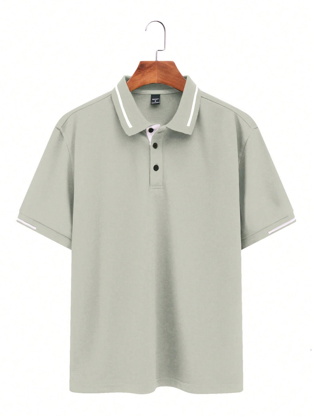 Calvornis Camisa Polo Casual/Business de Manga Curta com Detalhe em Contraste para Homens, Camisa de Golfe Preta para Homens, Formal, Cerimônia