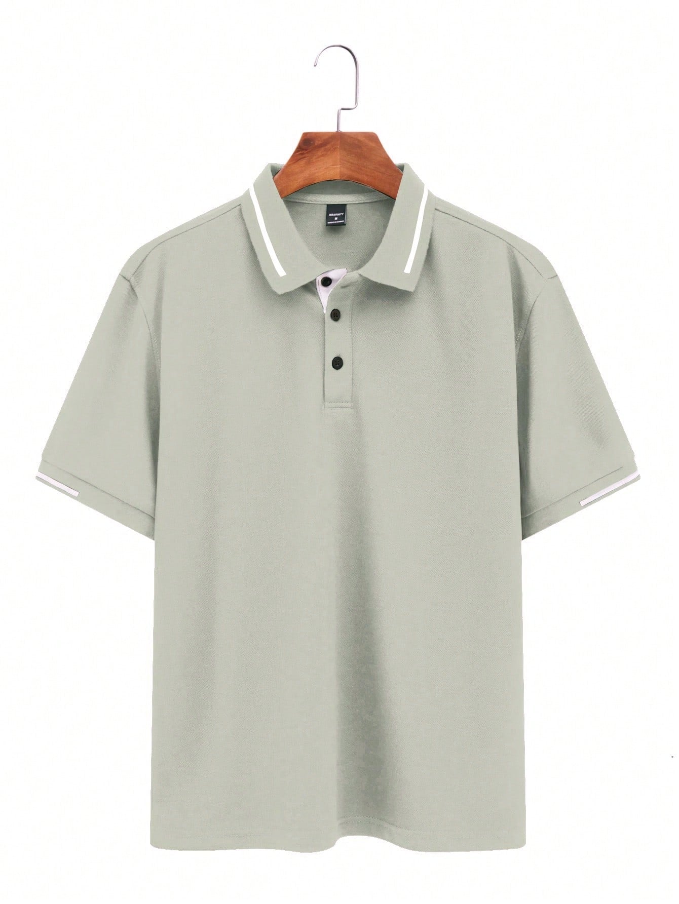 Calvornis Camisa Polo Casual/Business de Manga Curta com Detalhe em Contraste para Homens, Camisa de Golfe Preta para Homens, Formal, Cerimônia