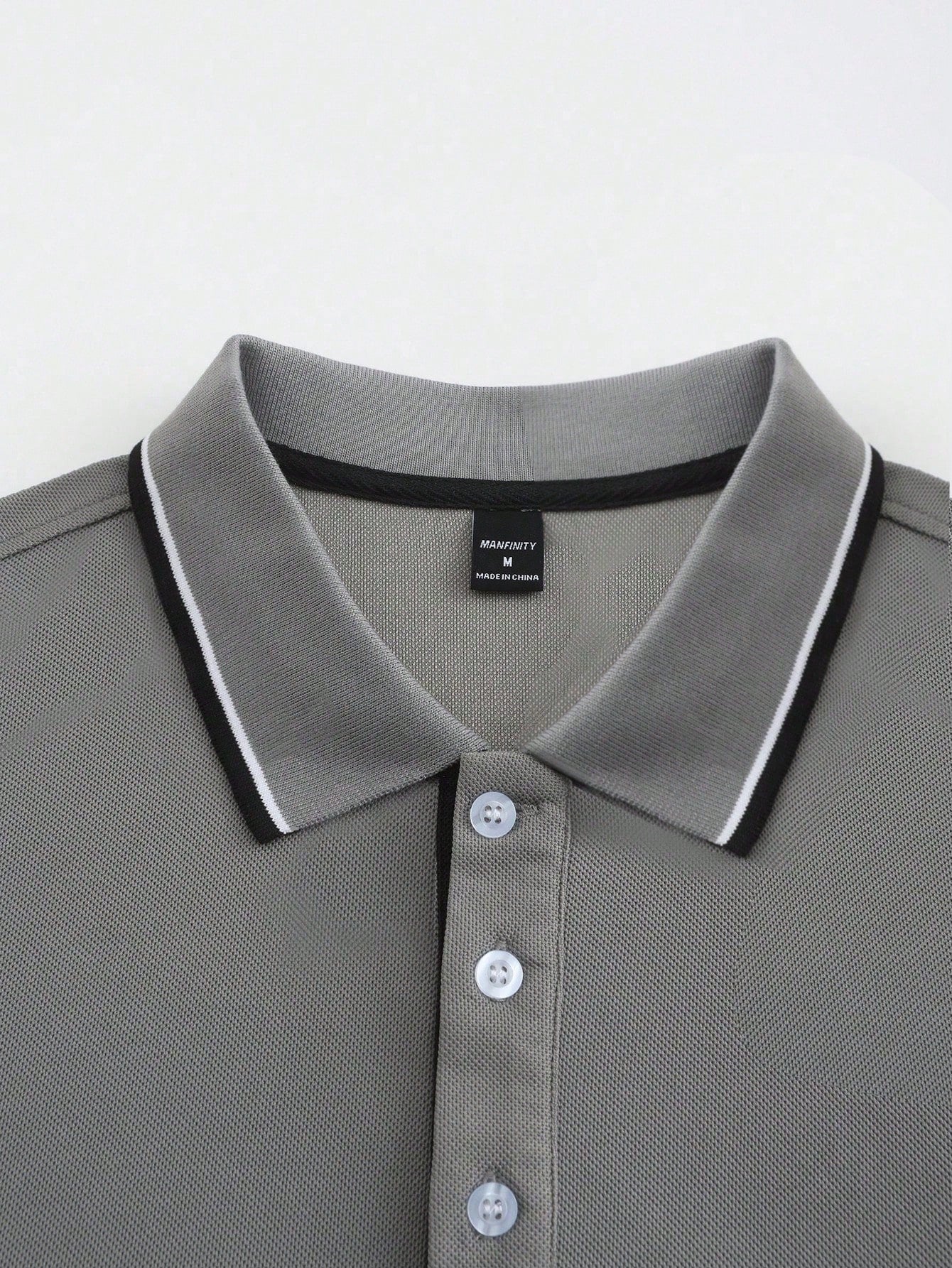 Calvornis Camisa Polo Casual/Business de Manga Curta com Detalhe em Contraste para Homens, Camisa de Golfe Preta para Homens, Formal, Cerimônia